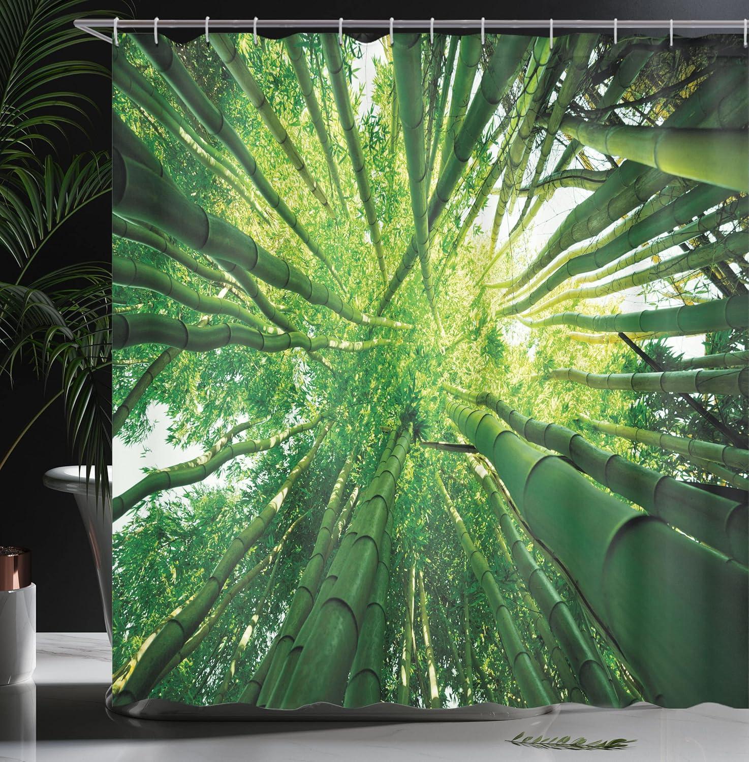 imageAmbesonne Green Shower Curtain Delicate Floral Huddle with Leaves Bohemian Romantic Concept Sage Tones Cloth Fabric Bathroom Decor Set with Hooks 69 W x 70 L Jade Green Pale EggshellHunter Green