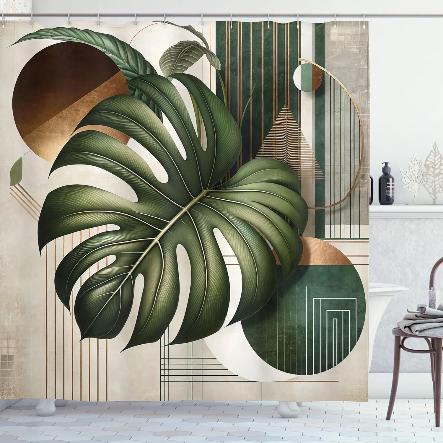 imageAmbesonne Green Shower Curtain Delicate Floral Huddle with Leaves Bohemian Romantic Concept Sage Tones Cloth Fabric Bathroom Decor Set with Hooks 69 W x 70 L Jade Green Pale EggshellOlive Green Eggshell