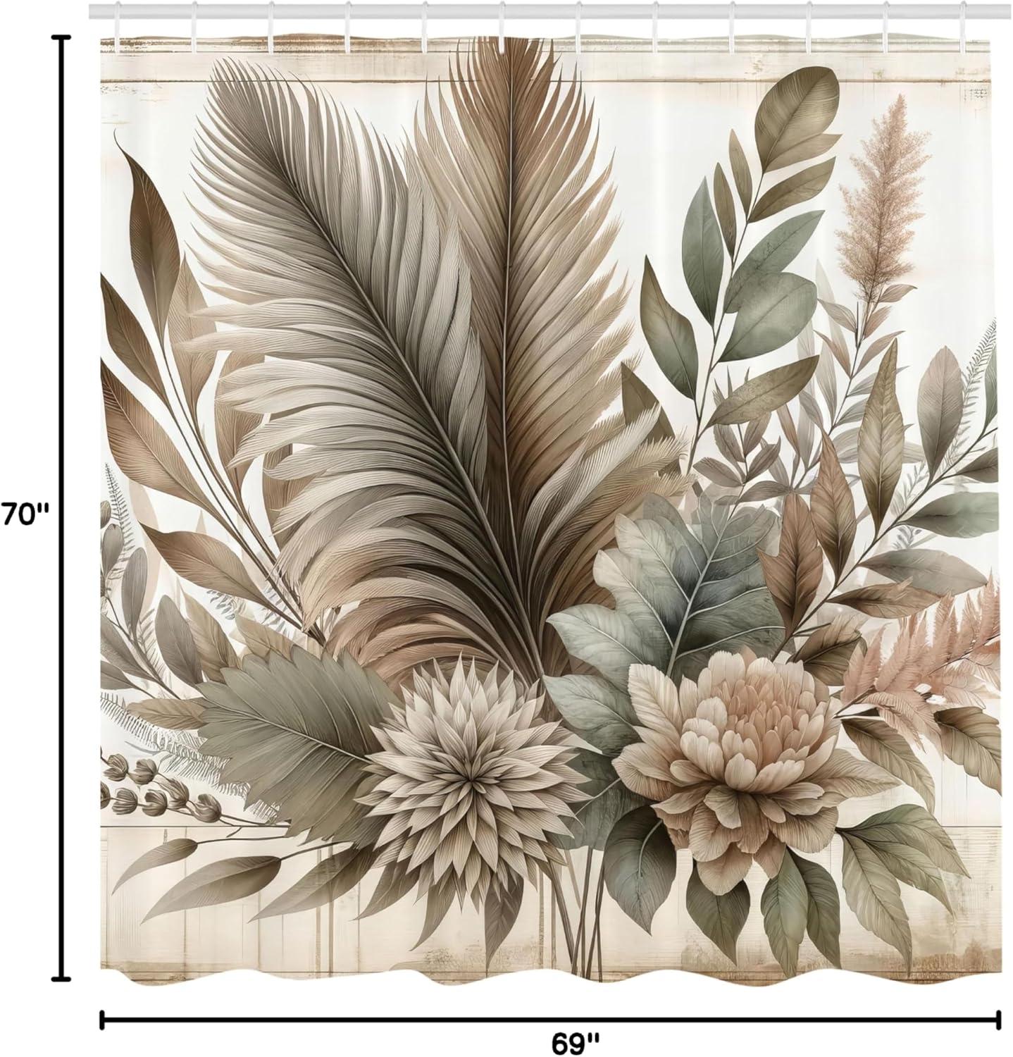 imageAmbesonne Green Shower Curtain Delicate Floral Huddle with Leaves Bohemian Romantic Concept Sage Tones Cloth Fabric Bathroom Decor Set with Hooks 69 W x 70 L Jade Green Pale EggshellPale Sepia Sage Green