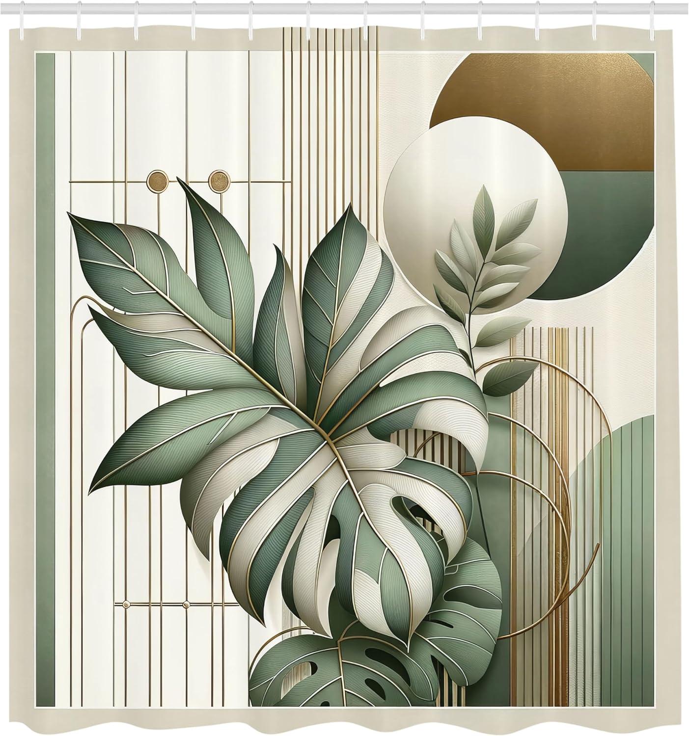 imageAmbesonne Green Shower Curtain Delicate Floral Huddle with Leaves Bohemian Romantic Concept Sage Tones Cloth Fabric Bathroom Decor Set with Hooks 69 W x 70 L Jade Green Pale EggshellPeacock Green Ivory Cocoa