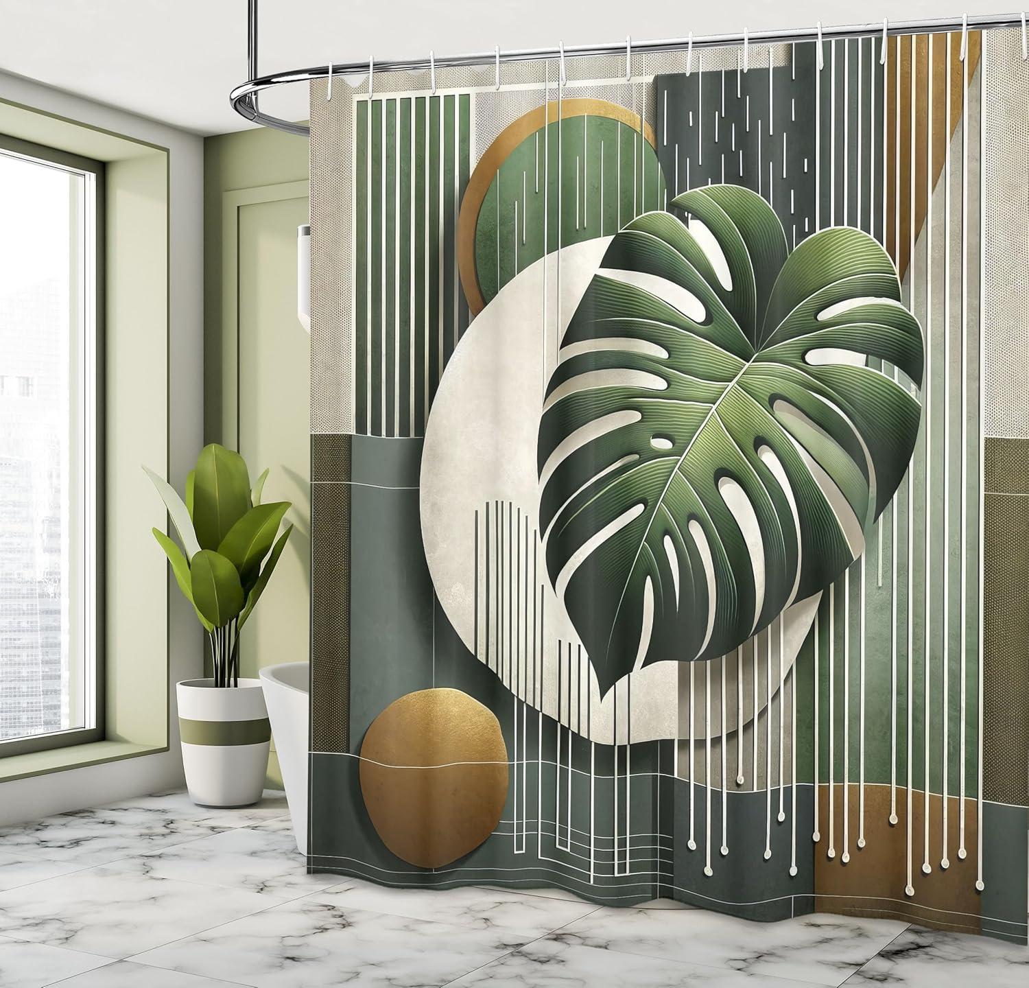 imageAmbesonne Green Shower Curtain Delicate Floral Huddle with Leaves Bohemian Romantic Concept Sage Tones Cloth Fabric Bathroom Decor Set with Hooks 69 W x 70 L Jade Green Pale EggshellLaurel Green Dark Khaki