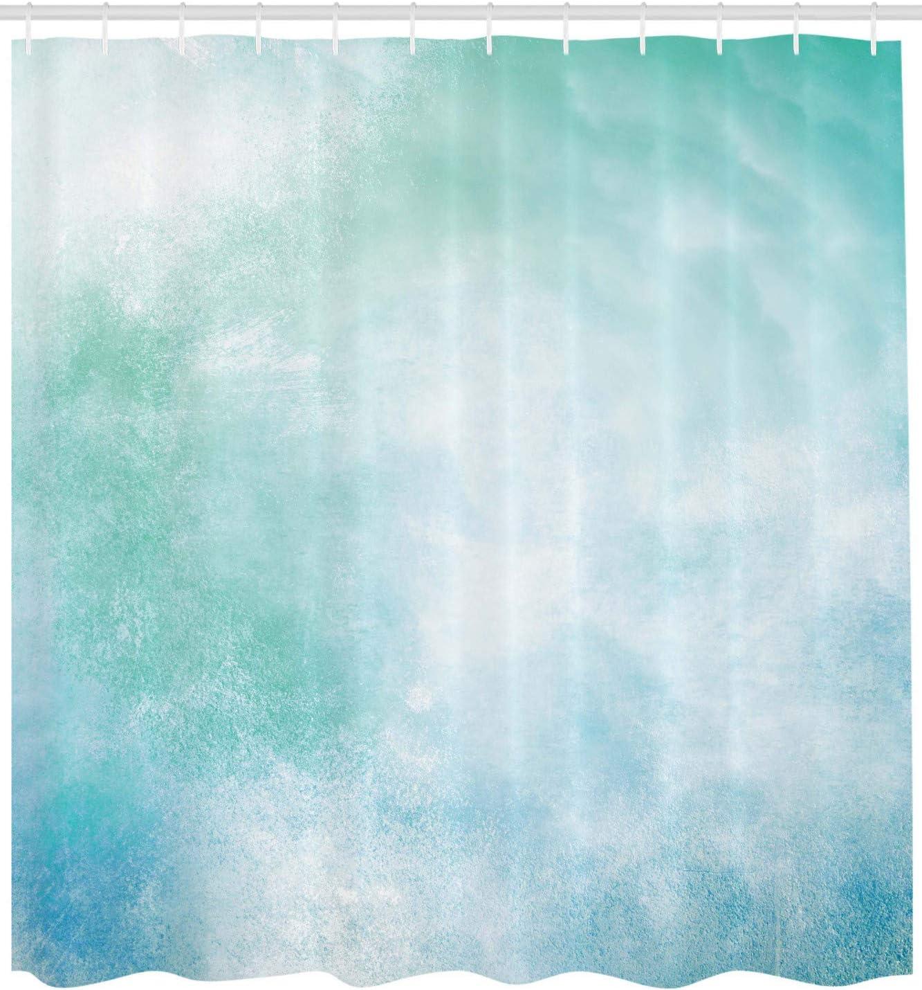 imageAmbesonne Green Shower Curtain Delicate Floral Huddle with Leaves Bohemian Romantic Concept Sage Tones Cloth Fabric Bathroom Decor Set with Hooks 69 W x 70 L Jade Green Pale EggshellPale Blue White