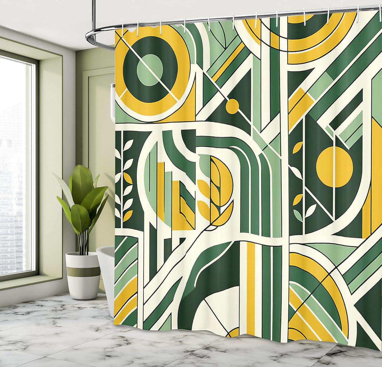 imageAmbesonne Green Shower Curtain Delicate Floral Huddle with Leaves Bohemian Romantic Concept Sage Tones Cloth Fabric Bathroom Decor Set with Hooks 69 W x 70 L Jade Green Pale EggshellEarth Yellow Pale Teal