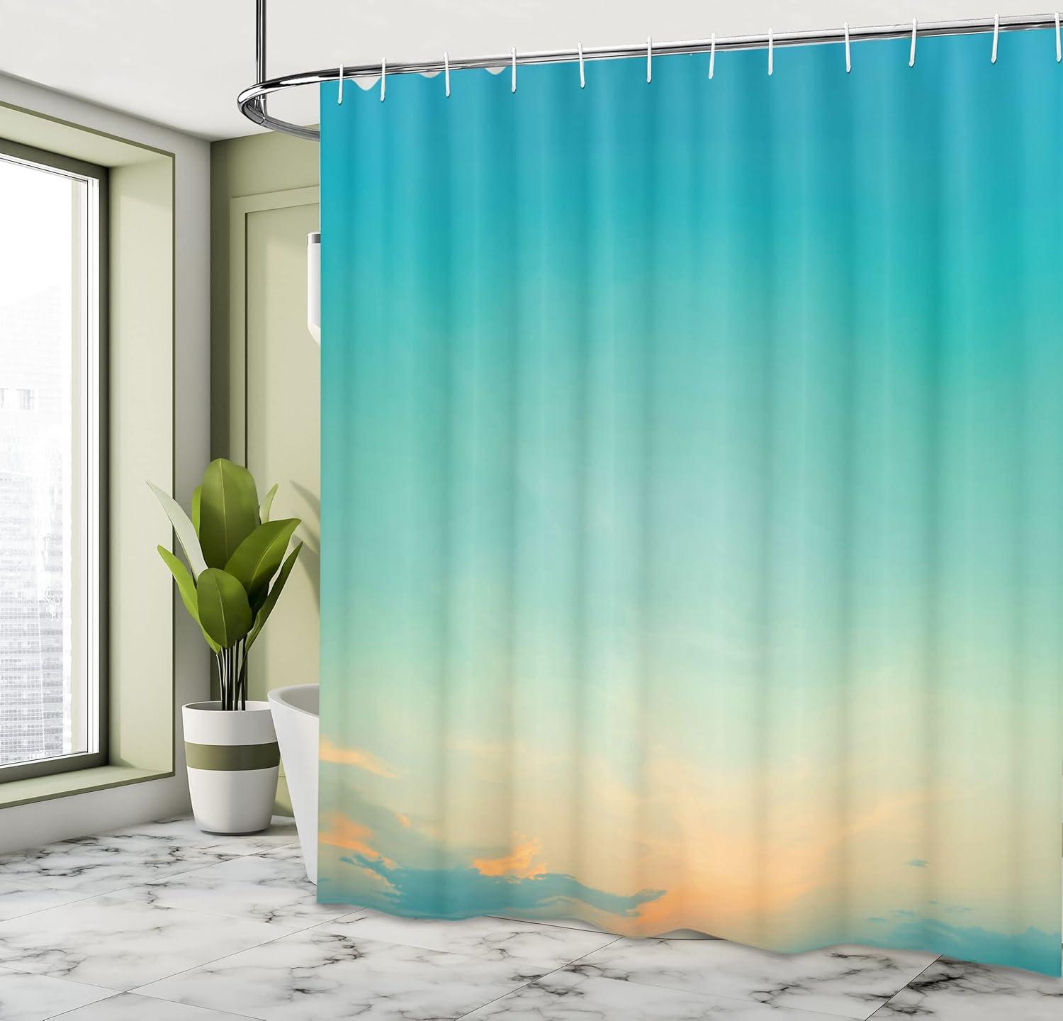 imageAmbesonne Green Shower Curtain Delicate Floral Huddle with Leaves Bohemian Romantic Concept Sage Tones Cloth Fabric Bathroom Decor Set with Hooks 69 W x 70 L Jade Green Pale EggshellTurquoise Orange