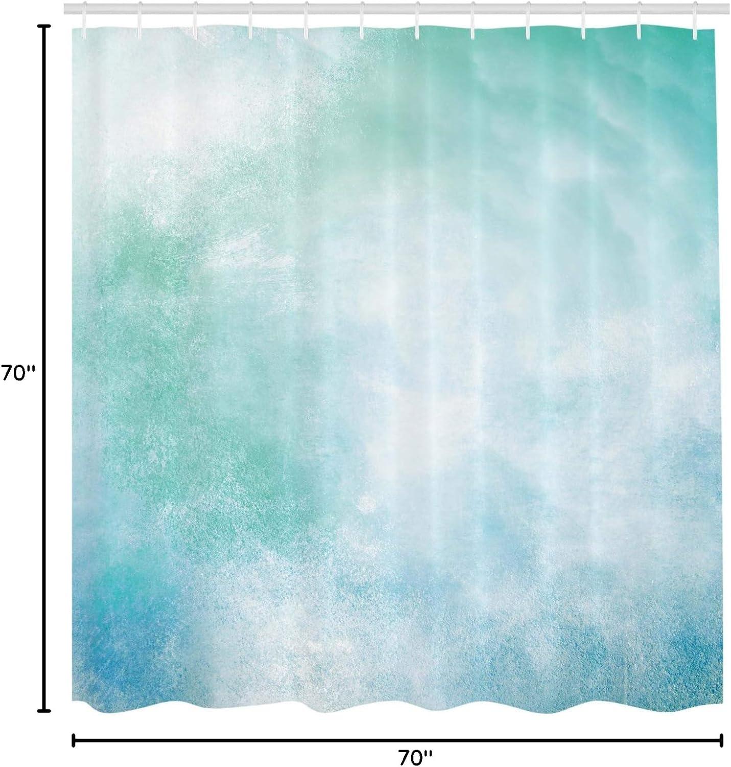 imageAmbesonne Green Shower Curtain Delicate Floral Huddle with Leaves Bohemian Romantic Concept Sage Tones Cloth Fabric Bathroom Decor Set with Hooks 69 W x 70 L Jade Green Pale EggshellPale Blue White