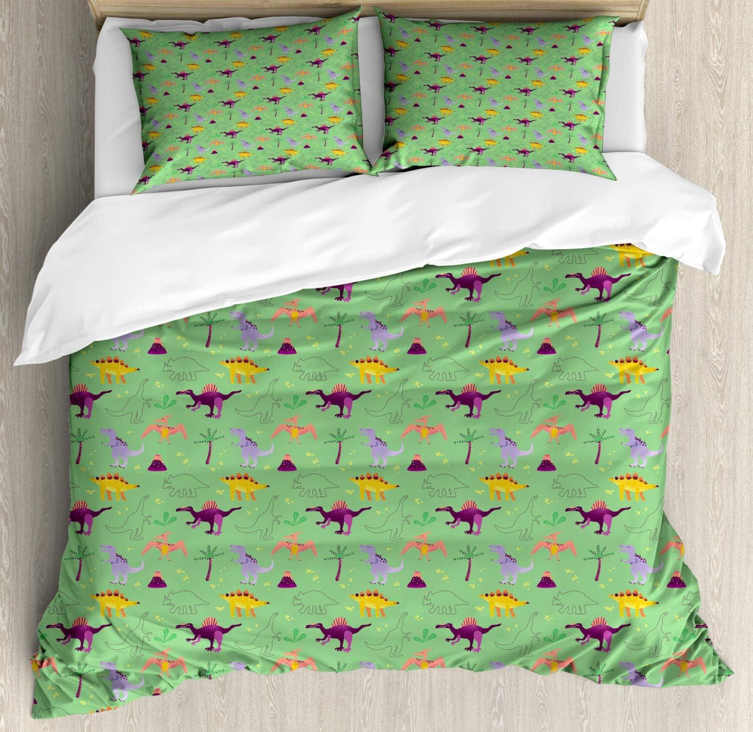imageAmbesonne Heart Duvet Cover Sets Repetitive Romantic Plaid Motif Hearts Valentines Bedding Set with 2 Duvet Covers amp 4 Pillowcases 2 Pack King Size Champagne MulticolorSea Green Multicolor
