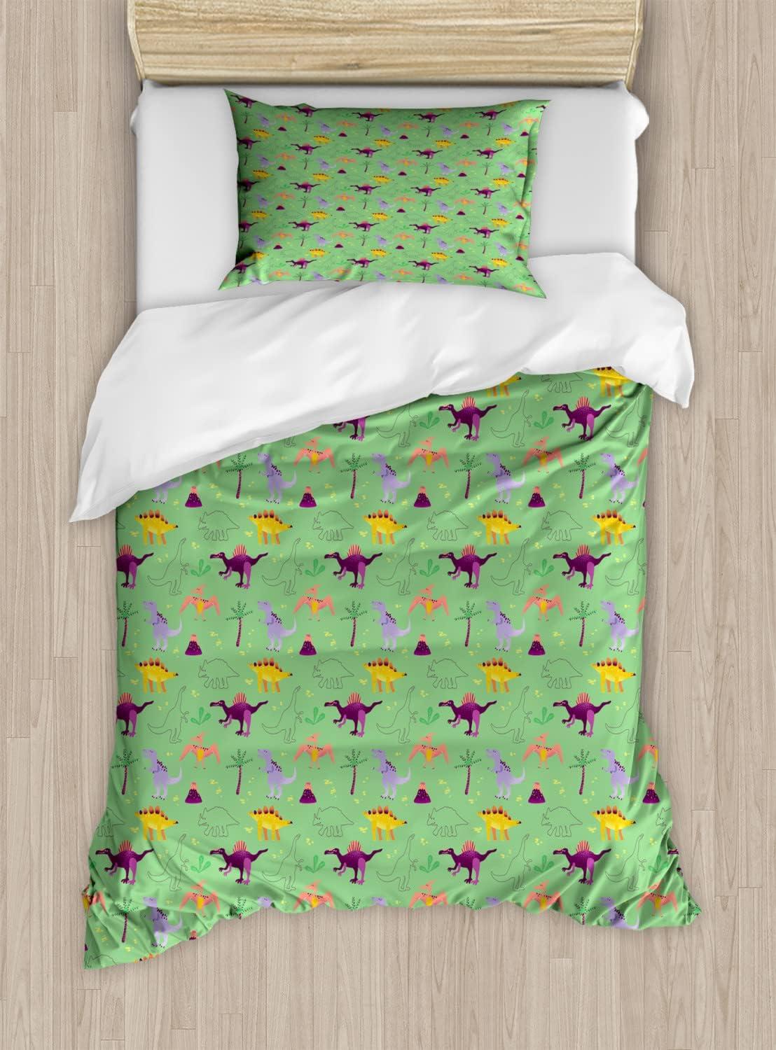 imageAmbesonne Heart Duvet Cover Sets Repetitive Romantic Plaid Motif Hearts Valentines Bedding Set with 2 Duvet Covers amp 4 Pillowcases 2 Pack King Size Champagne MulticolorSea Green Multicolor