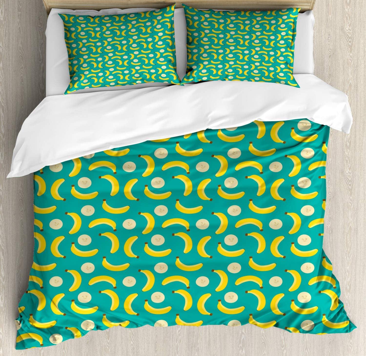 imageAmbesonne Heart Duvet Cover Sets Repetitive Romantic Plaid Motif Hearts Valentines Bedding Set with 2 Duvet Covers amp 4 Pillowcases 2 Pack King Size Champagne MulticolorSeafoam Mustard