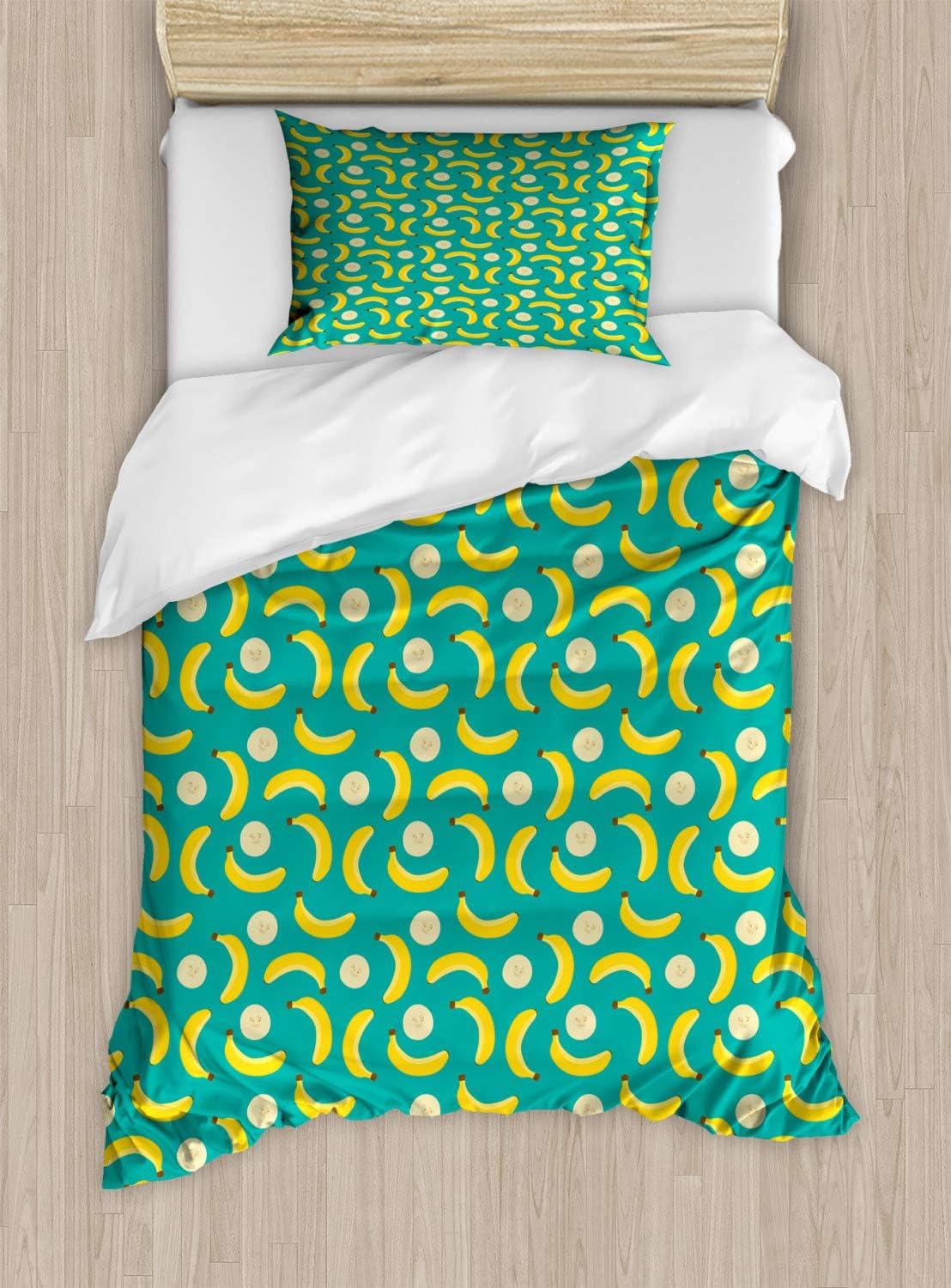 imageAmbesonne Heart Duvet Cover Sets Repetitive Romantic Plaid Motif Hearts Valentines Bedding Set with 2 Duvet Covers amp 4 Pillowcases 2 Pack King Size Champagne MulticolorSeafoam Mustard