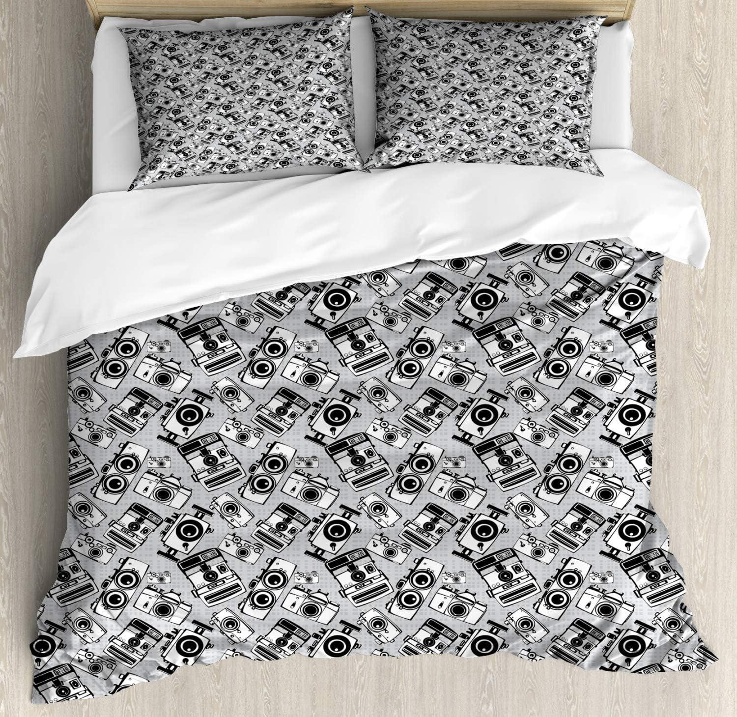 imageAmbesonne I Love You Duvet Cover Set Hand Writing with Infinity Romantic Red Hearts Valentines Day Theme Decorative 3 Piece Bedding Set with 2 Pillow Shams Queen Size Red Black WhitePale Grey White