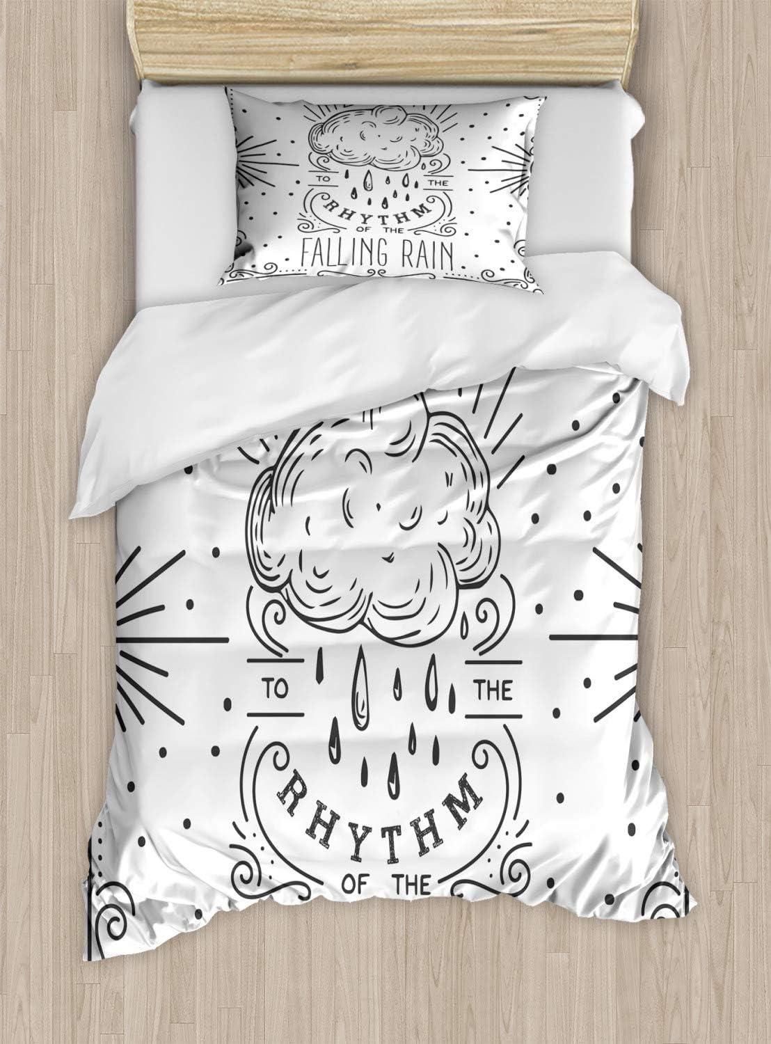 imageAmbesonne I Love You Duvet Cover Set Hand Writing with Infinity Romantic Red Hearts Valentines Day Theme Decorative 3 Piece Bedding Set with 2 Pillow Shams Queen Size Red Black WhiteCharcoal Grey and White