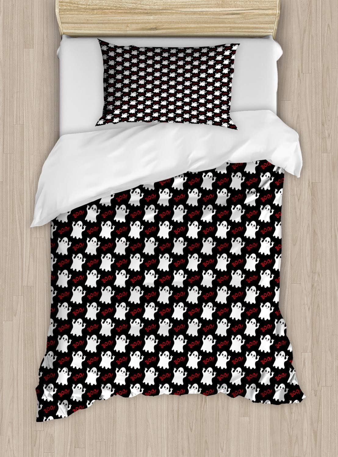 imageAmbesonne I Love You Duvet Cover Set Hand Writing with Infinity Romantic Red Hearts Valentines Day Theme Decorative 3 Piece Bedding Set with 2 Pillow Shams Queen Size Red Black WhiteVermilion White