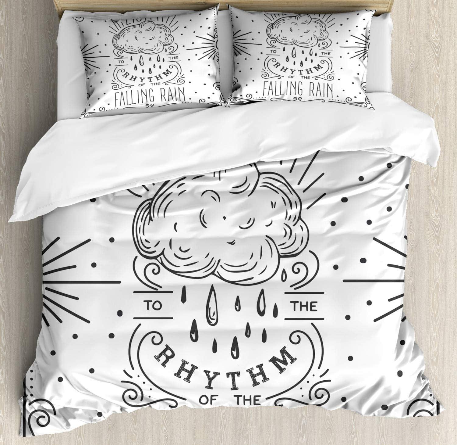 imageAmbesonne I Love You Duvet Cover Set Hand Writing with Infinity Romantic Red Hearts Valentines Day Theme Decorative 3 Piece Bedding Set with 2 Pillow Shams Queen Size Red Black WhiteCharcoal Grey and White