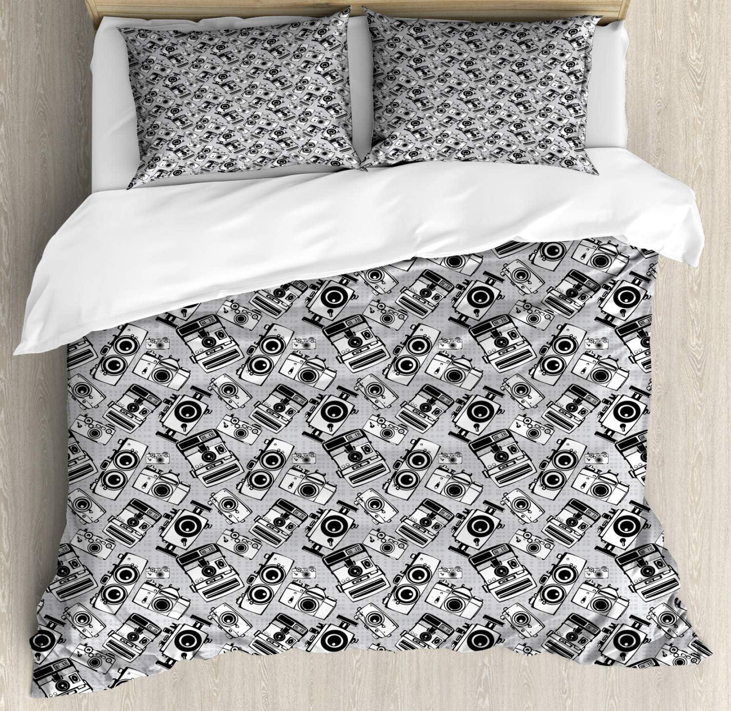 imageAmbesonne I Love You Duvet Cover Set Hand Writing with Infinity Romantic Red Hearts Valentines Day Theme Decorative 3 Piece Bedding Set with 2 Pillow Shams Queen Size Red Black WhitePale Grey White