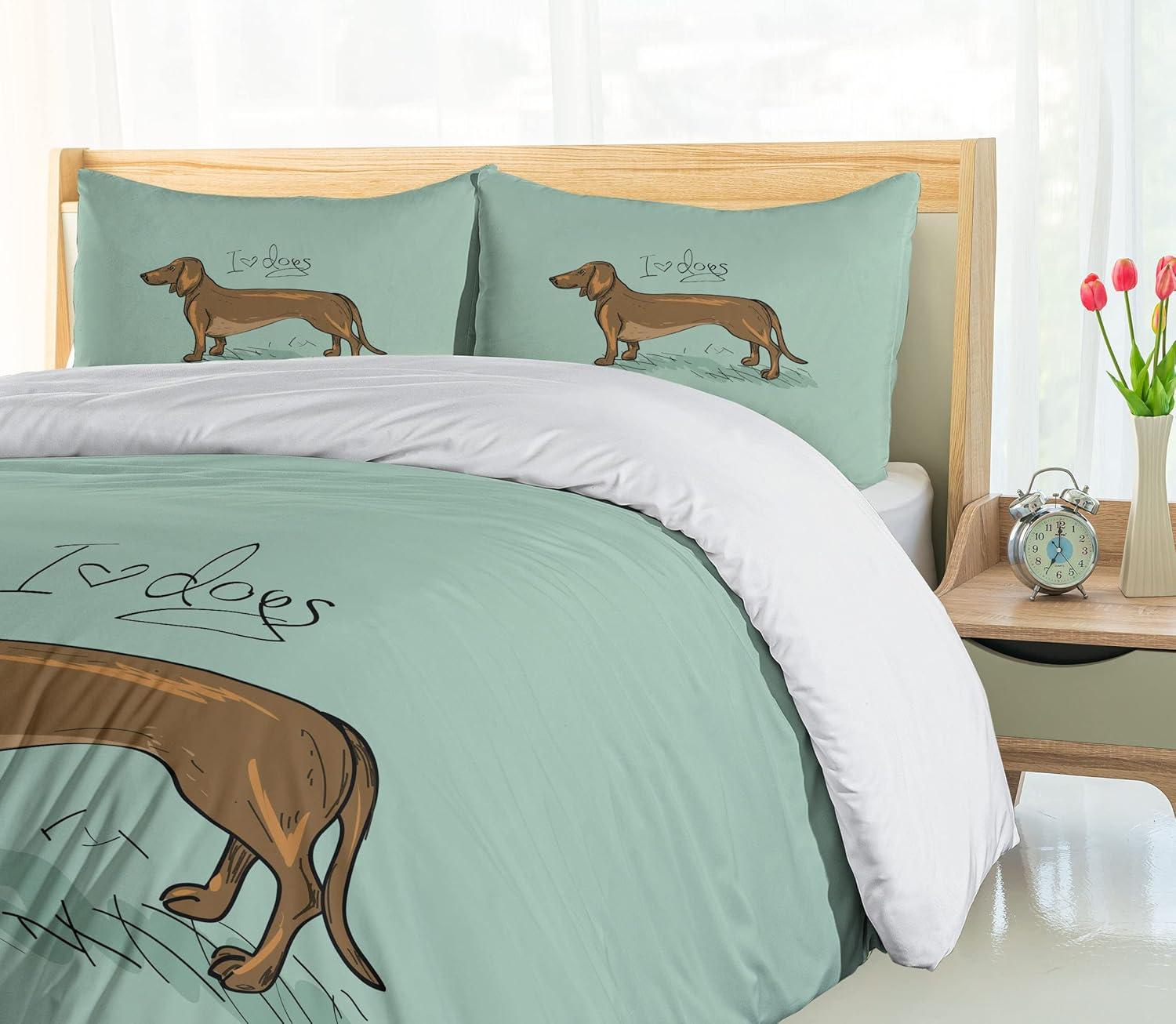 imageAmbesonne I Love You More Duvet Cover Sets Pink Rats with Tangled Tails Forming a Heart Valentines Bedding Set with 2 Duvet Covers amp 4 Pillowcases 2 Pack Queen Size Pale Pink Cocoa YellowTurquoise Brown Black