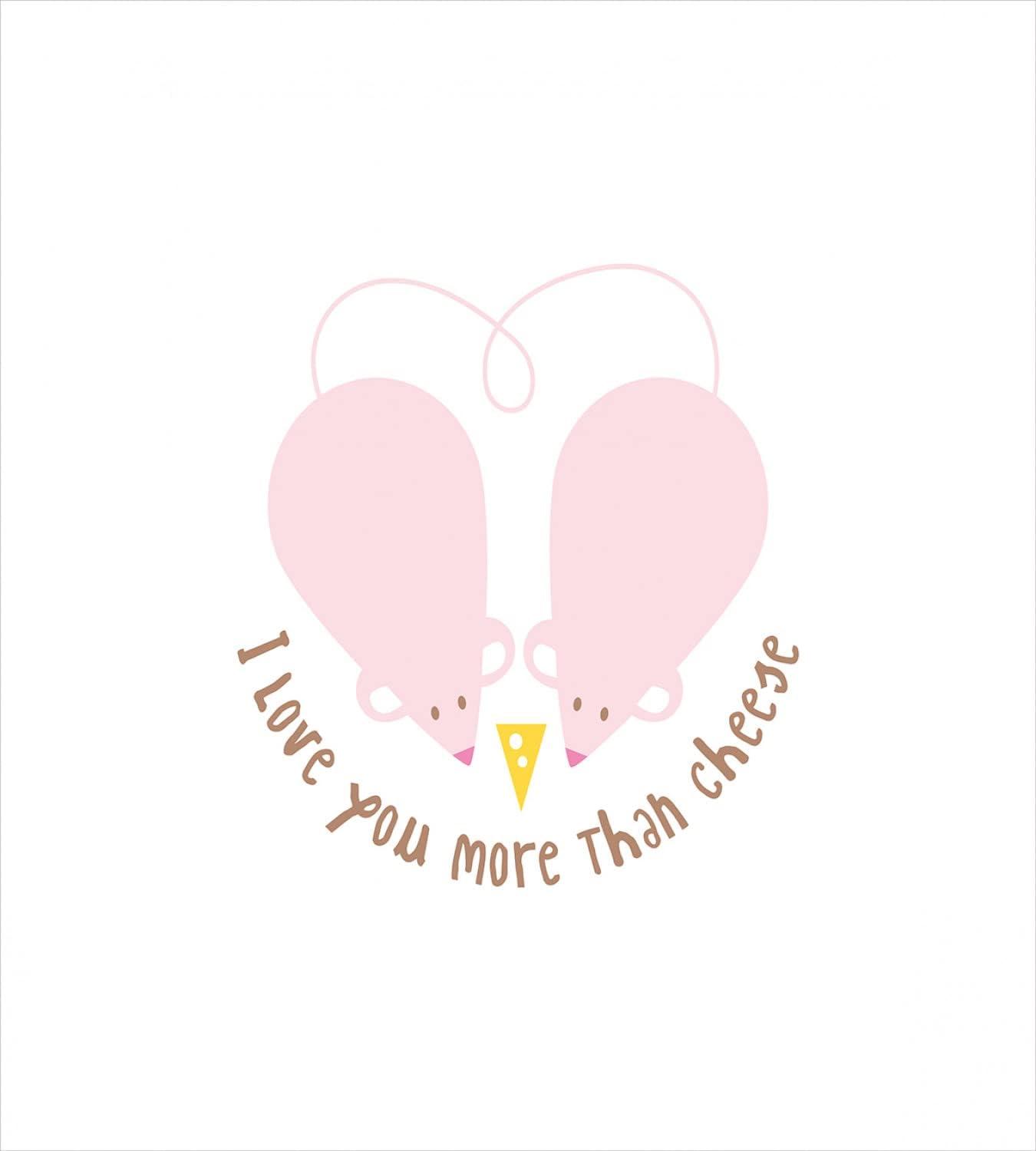 imageAmbesonne I Love You More Duvet Cover Sets Pink Rats with Tangled Tails Forming a Heart Valentines Bedding Set with 2 Duvet Covers amp 4 Pillowcases 2 Pack Queen Size Pale Pink Cocoa YellowPale Pink Cocoa Yellow