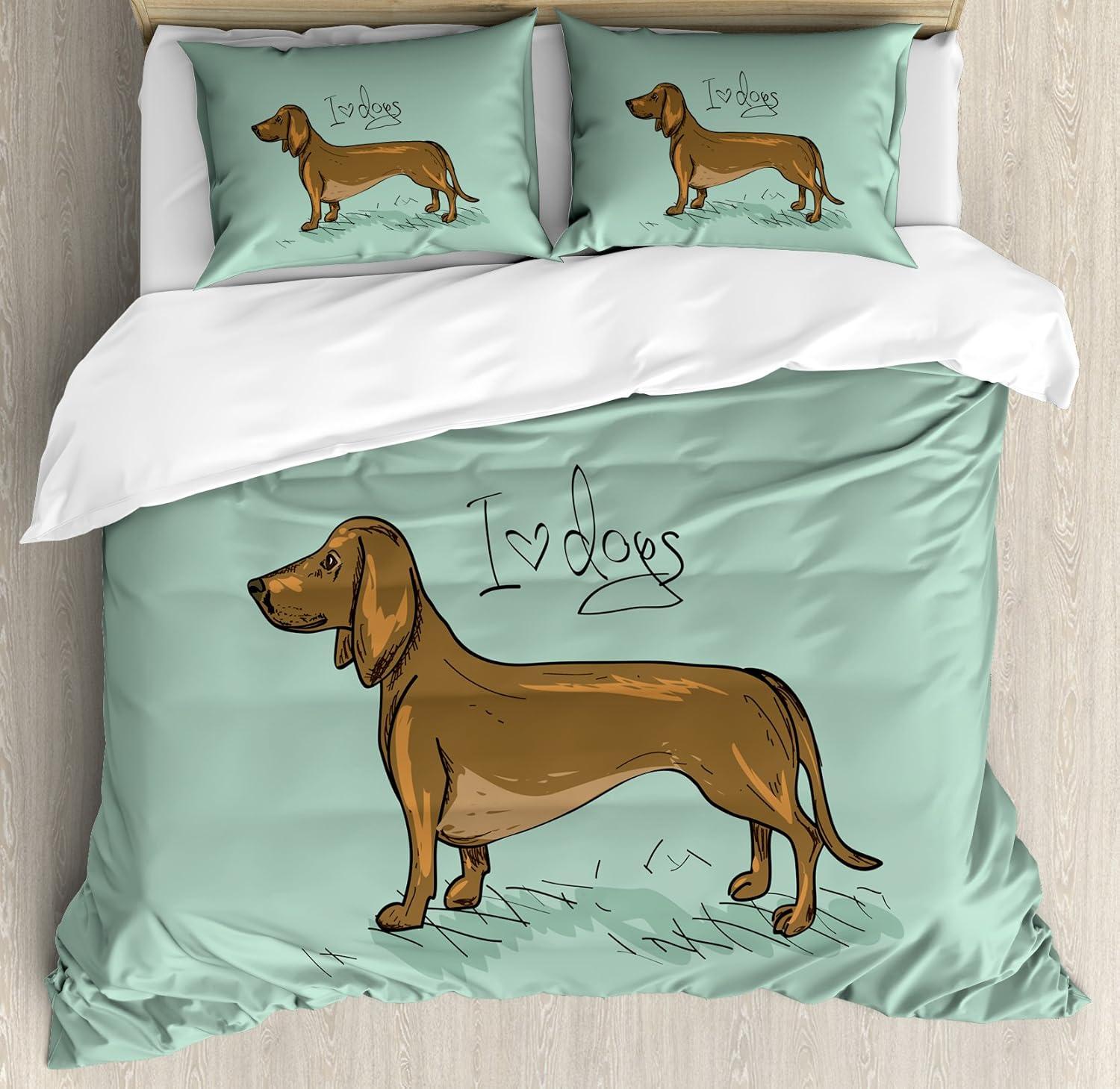 imageAmbesonne I Love You More Duvet Cover Sets Pink Rats with Tangled Tails Forming a Heart Valentines Bedding Set with 2 Duvet Covers amp 4 Pillowcases 2 Pack Queen Size Pale Pink Cocoa YellowTurquoise Brown Black