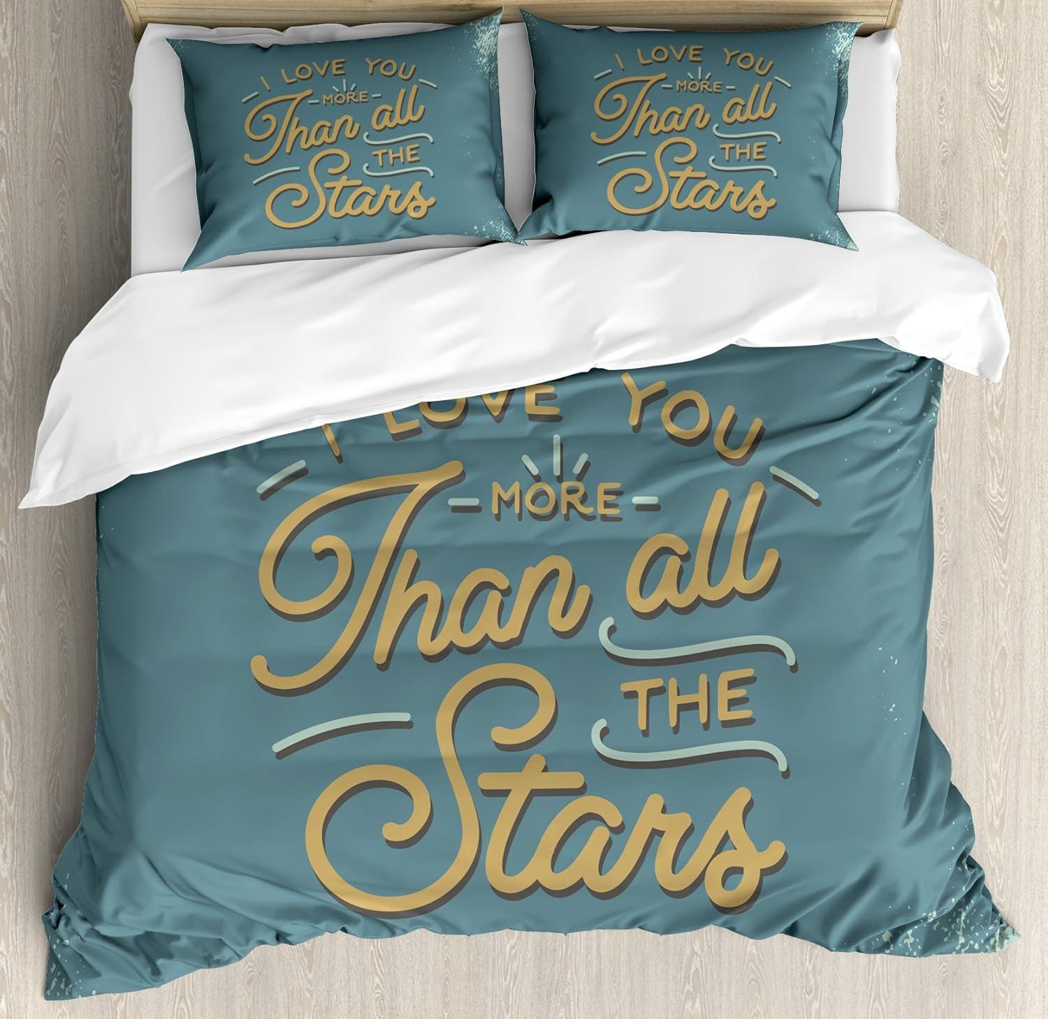 imageAmbesonne I Love You More Duvet Cover Sets Pink Rats with Tangled Tails Forming a Heart Valentines Bedding Set with 2 Duvet Covers amp 4 Pillowcases 2 Pack Queen Size Pale Pink Cocoa YellowSlate Blue Amber