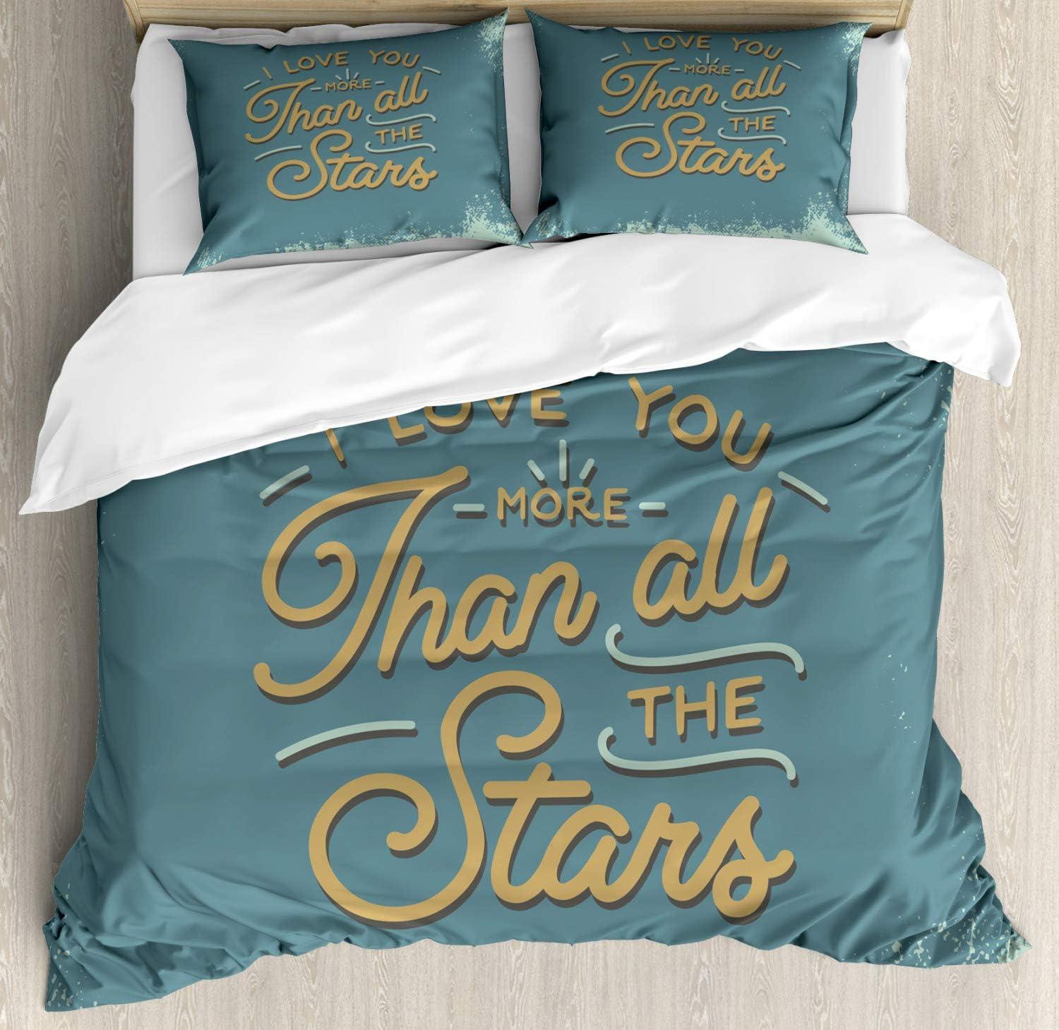 imageAmbesonne I Love You More Duvet Cover Sets Pink Rats with Tangled Tails Forming a Heart Valentines Bedding Set with 2 Duvet Covers amp 4 Pillowcases 2 Pack Queen Size Pale Pink Cocoa YellowSlate Blue Amber