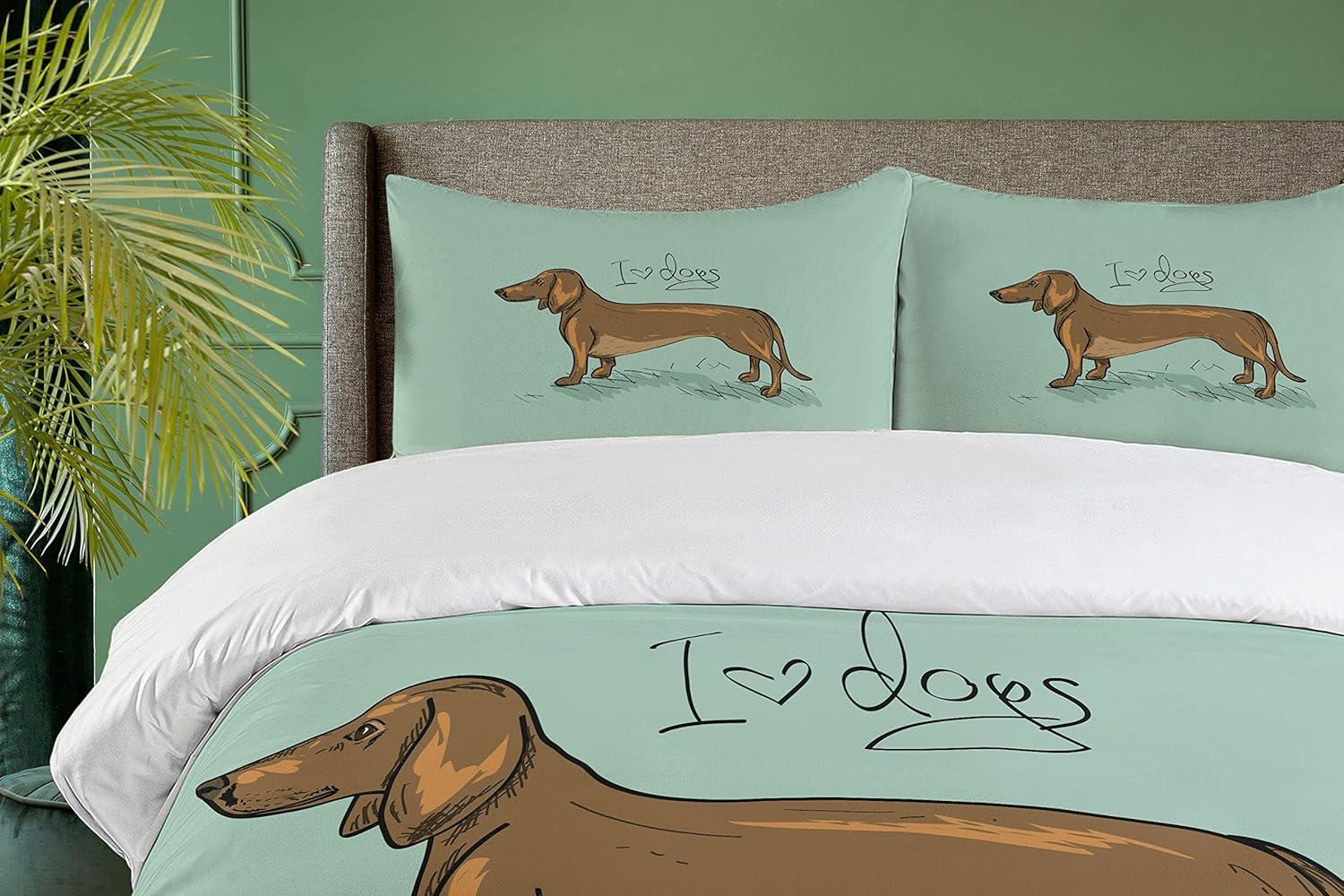 imageAmbesonne I Love You More Duvet Cover Sets Pink Rats with Tangled Tails Forming a Heart Valentines Bedding Set with 2 Duvet Covers amp 4 Pillowcases 2 Pack Queen Size Pale Pink Cocoa YellowTurquoise Brown Black