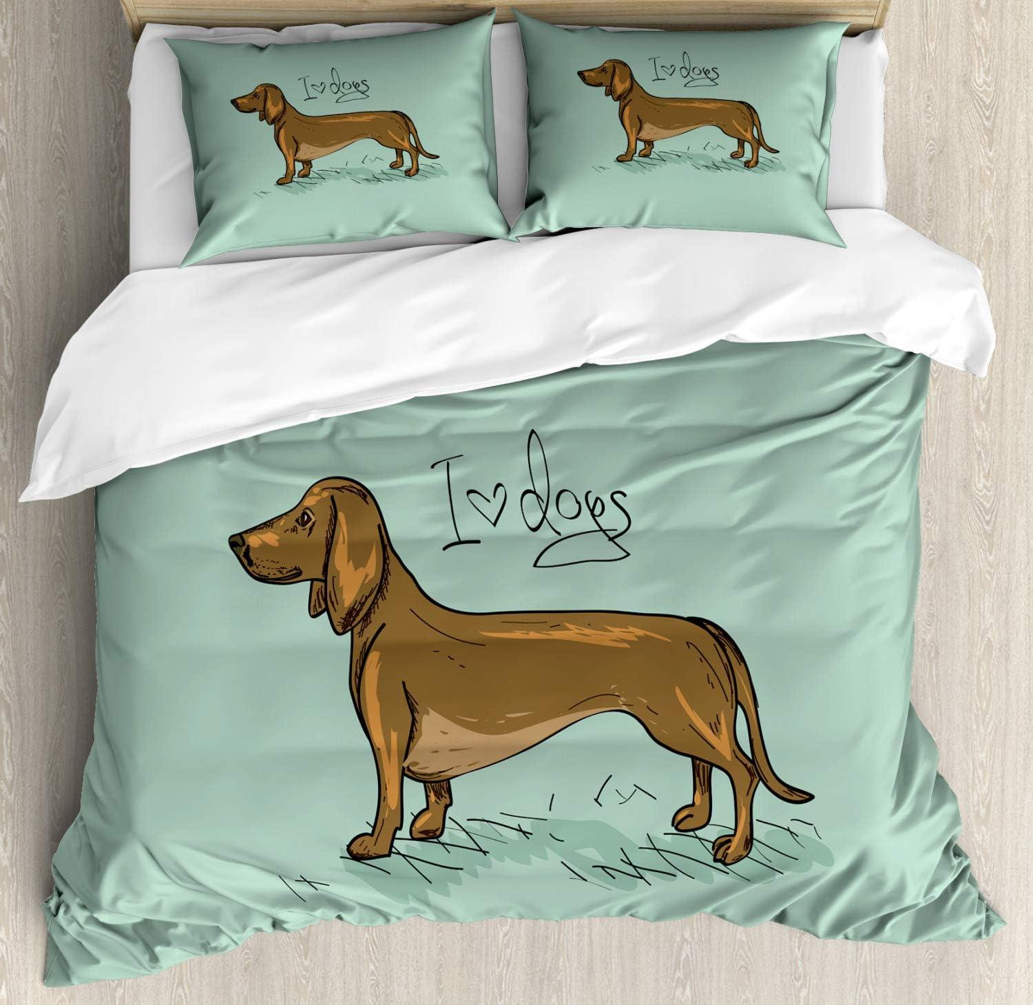 imageAmbesonne I Love You More Duvet Cover Sets Pink Rats with Tangled Tails Forming a Heart Valentines Bedding Set with 2 Duvet Covers amp 4 Pillowcases 2 Pack Queen Size Pale Pink Cocoa YellowTurquoise Brown Black