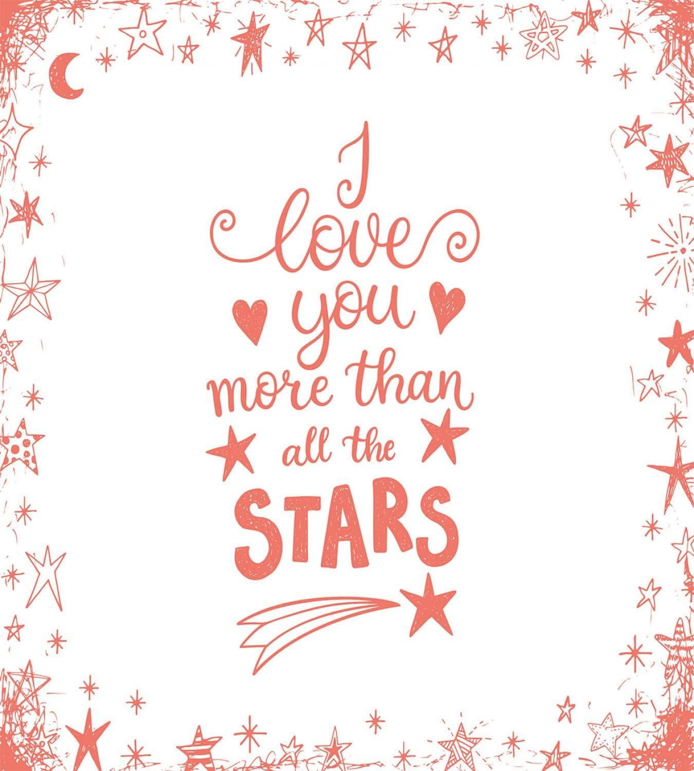 imageAmbesonne I Love You More Duvet Cover Sets Words of Infatuation Surrounded by Stars Scribble Art for Valentines Bedding Set with 2 Duvet Covers amp 4 Pillowcases 2 Pack King Size Vermilion White