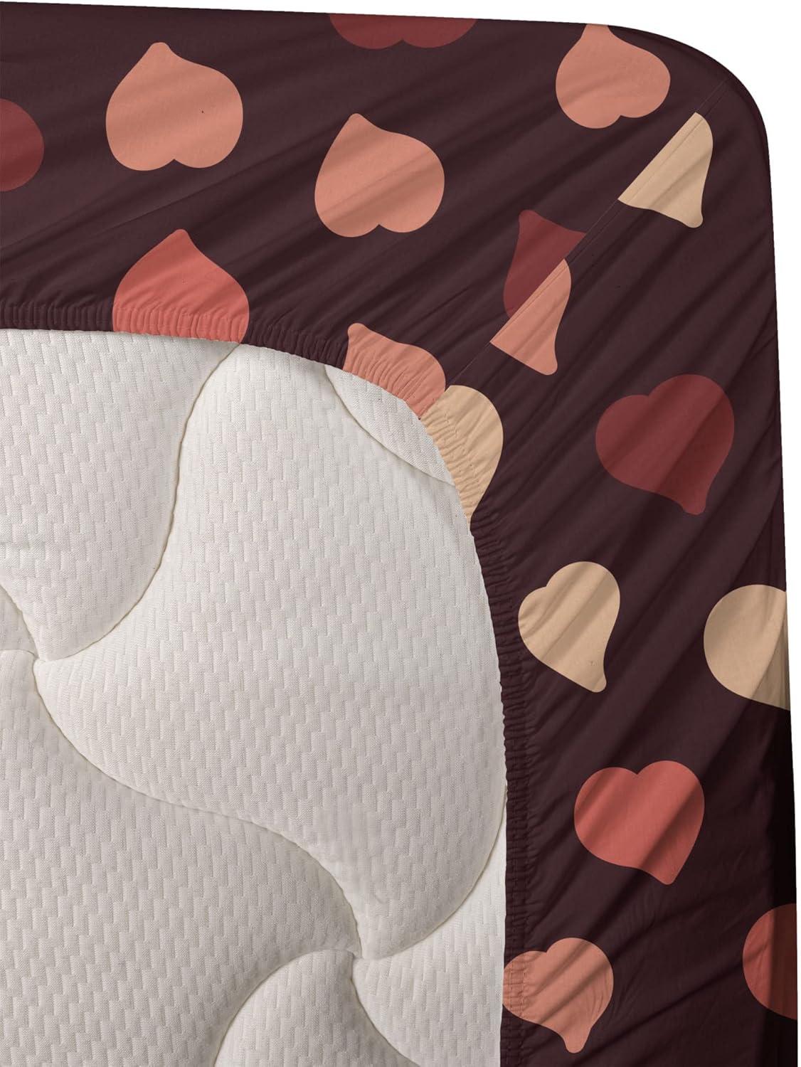 imageAmbesonne I Love You More Sheet Set Pink Rats with Tangled Tails Forming a Heart Valentines Fitted and Flat Sheet with Pillowcases Bedding Accent 4 Piece Set Full Pale Pink Cocoa YellowCoral Peach Brown