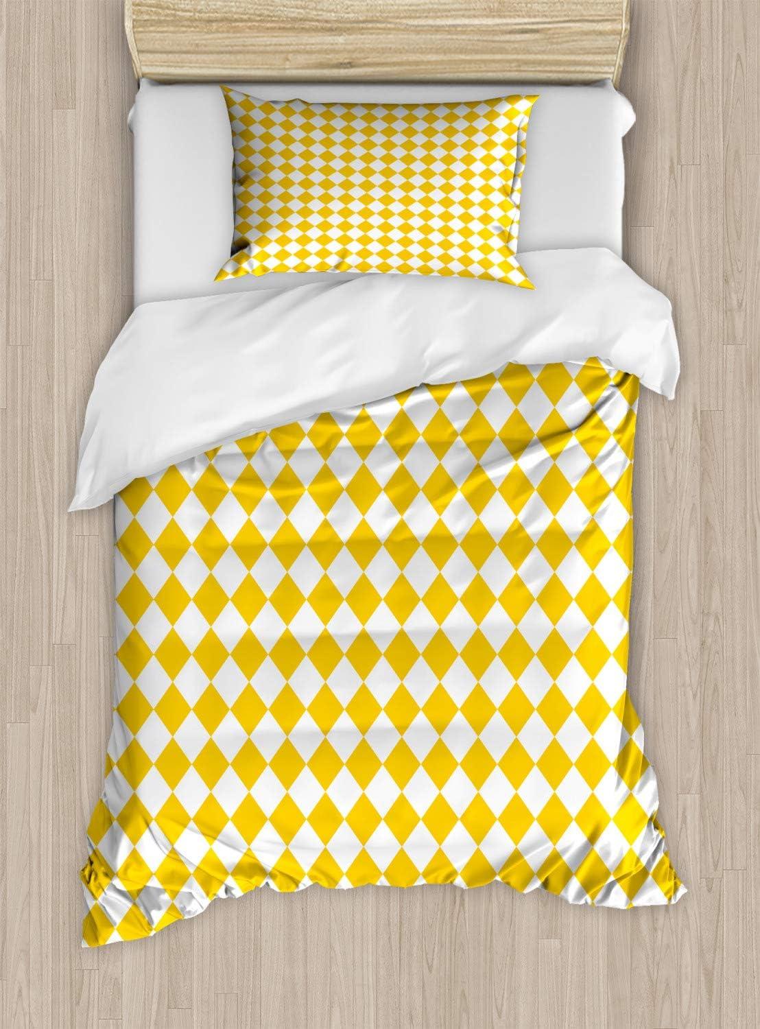 imageAmbesonne Love Duvet Cover Sets Red Heart in Writing Marks Romantic Love Simple Classic Valentines Bedding Set with 2 Duvet Covers amp 2 Pillowcases 2 Pack Twin Size Red Black WhiteYellow and White