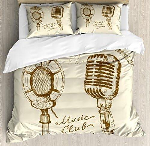 imageAmbesonne Pearls Duvet Cover Set Valentines Day Theme Artwork Roses Heart on Striped Bridal Backdrop Decorative 3 Piece Bedding Set with 2 Pillow Shams California King Blue Purple PinkBrown Ecru