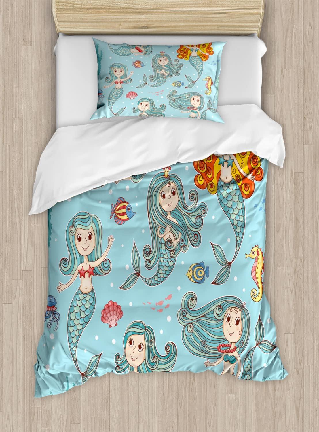imageAmbesonne Pearls Duvet Cover Set Valentines Day Theme Artwork Roses Heart on Striped Bridal Backdrop Decorative 3 Piece Bedding Set with 2 Pillow Shams California King Blue Purple PinkTeal Orange