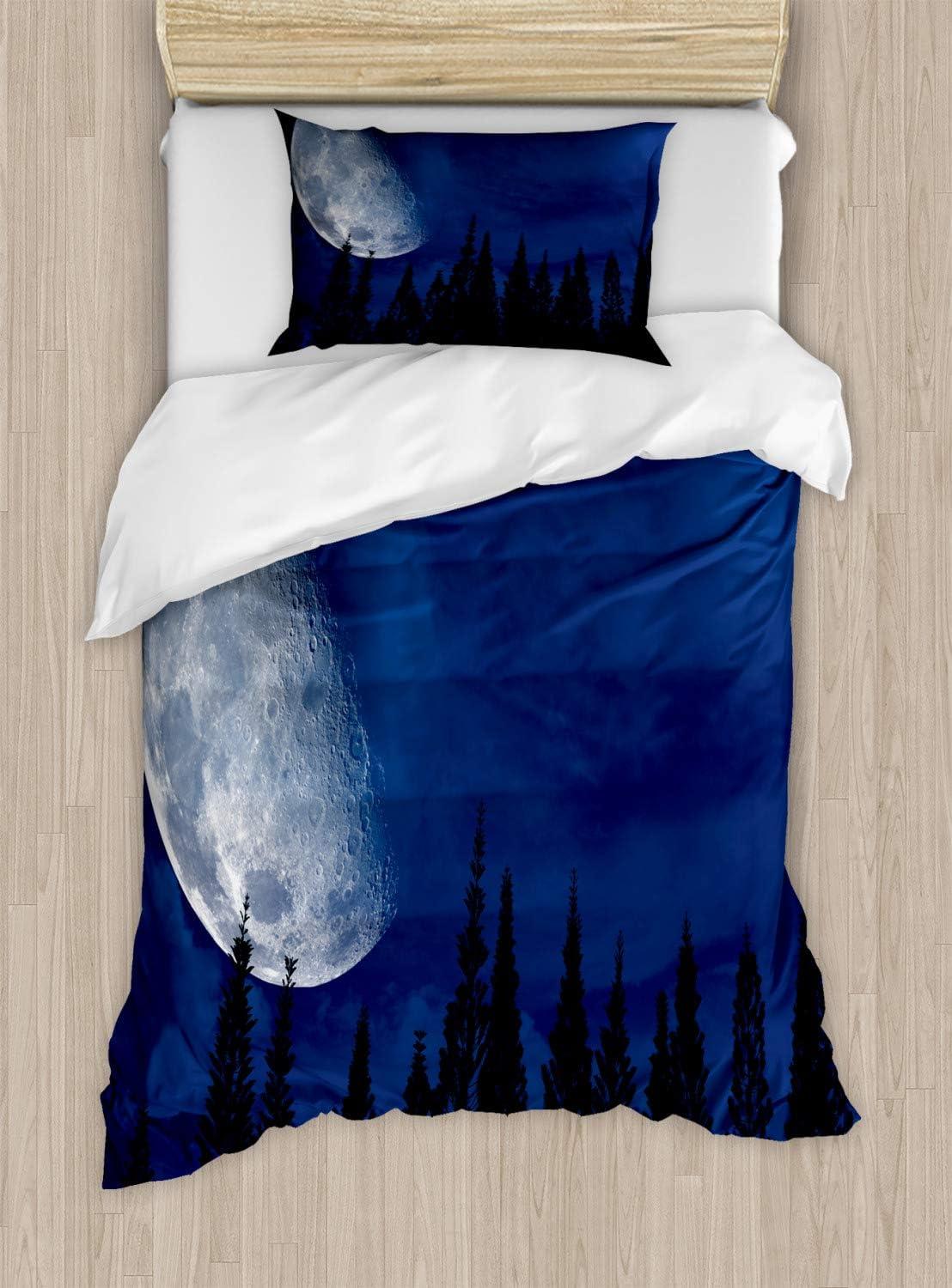 imageAmbesonne Romantic Duvet Cover Sets Geometric Horizontal Oval Rows Drawn Along Little Hearts Valentines Bedding Set with 2 Duvet Covers amp 4 Pillowcases 2 Pack King Size Almond Green and WhiteNight Blue