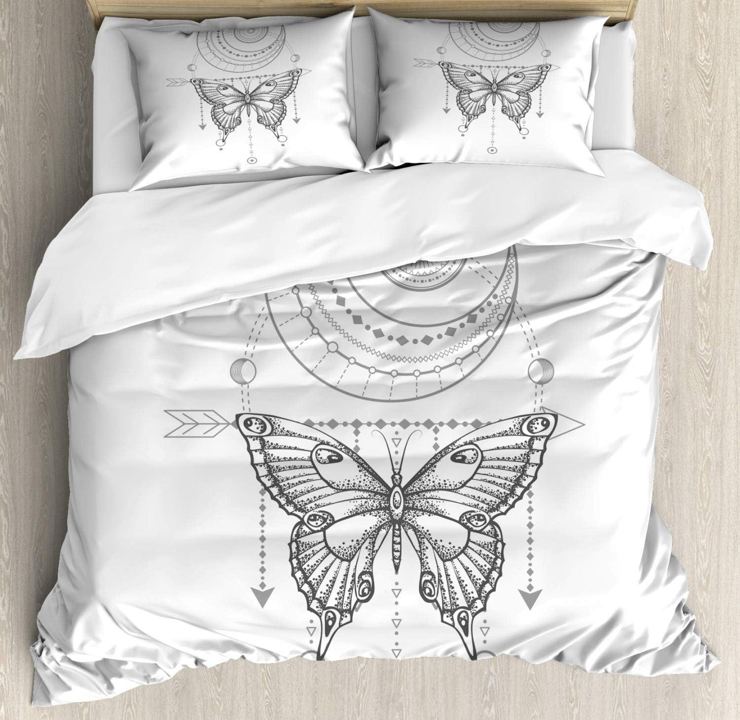 imageAmbesonne Romantic Duvet Cover Sets Geometric Horizontal Oval Rows Drawn Along Little Hearts Valentines Bedding Set with 2 Duvet Covers amp 4 Pillowcases 2 Pack King Size Almond Green and WhiteDimgray White