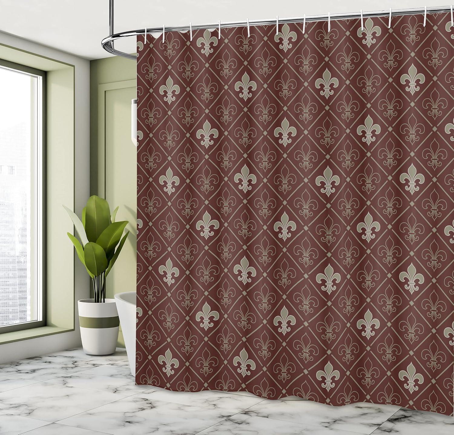 imageAmbesonne Rose Shower Curtain Romantic Lisianthus Berries as an Arch Marriage Wedding and Gatherings Design in Soft Pastel Colors Cloth Fabric Bathroom Set with Hooks 69 W x 75 L Purple CreamGreen Maroon