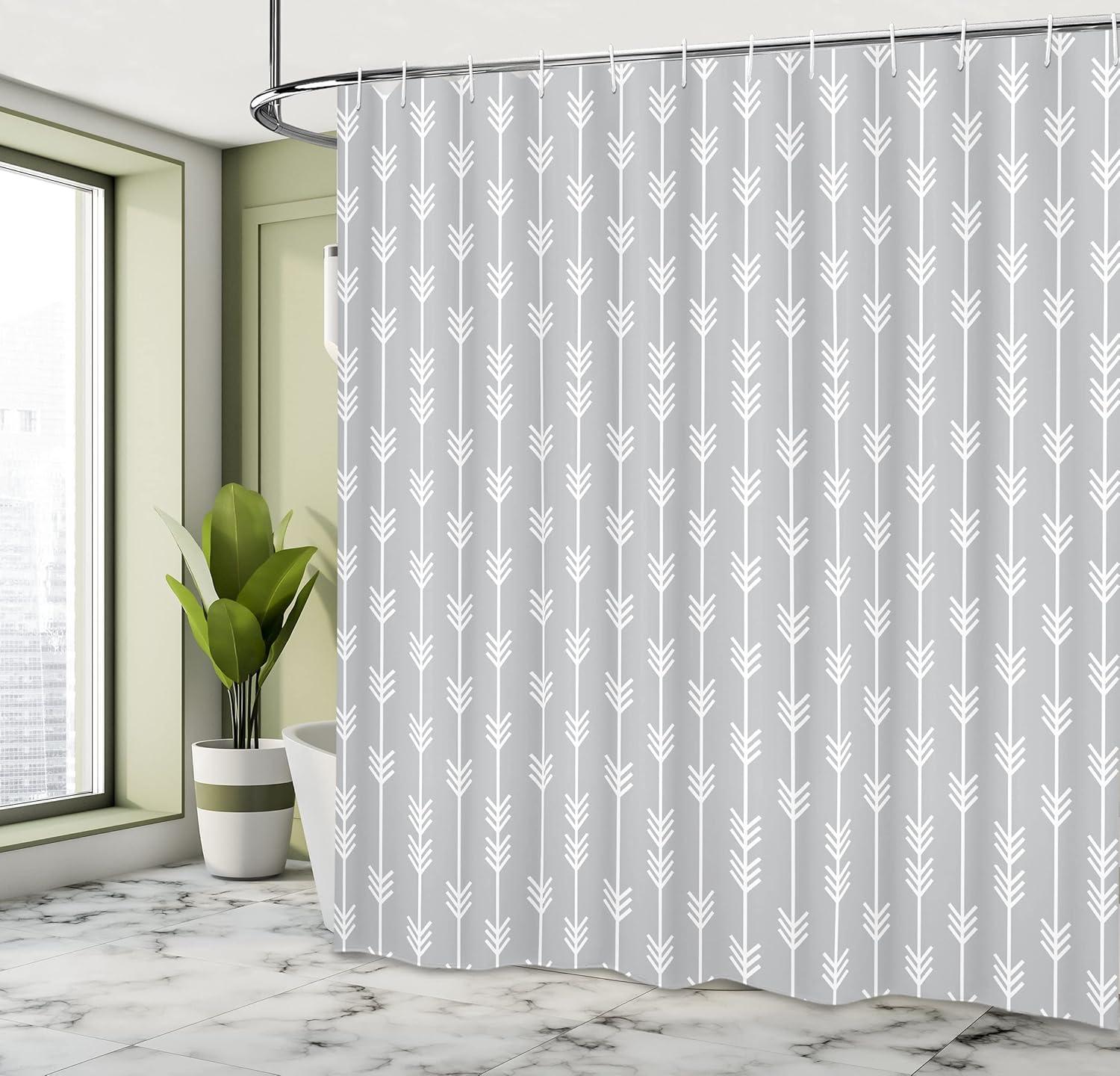 imageAmbesonne Rose Shower Curtain Romantic Lisianthus Berries as an Arch Marriage Wedding and Gatherings Design in Soft Pastel Colors Cloth Fabric Bathroom Set with Hooks 69 W x 75 L Purple CreamGrey and White