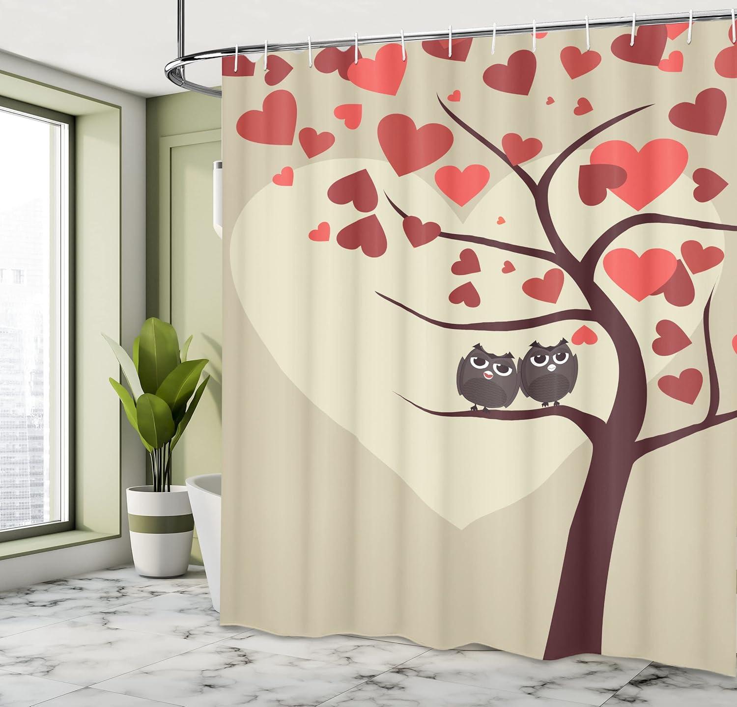 imageAmbesonne Rose Shower Curtain Romantic Lisianthus Berries as an Arch Marriage Wedding and Gatherings Design in Soft Pastel Colors Cloth Fabric Bathroom Set with Hooks 69 W x 75 L Purple CreamRed Brown Ivory