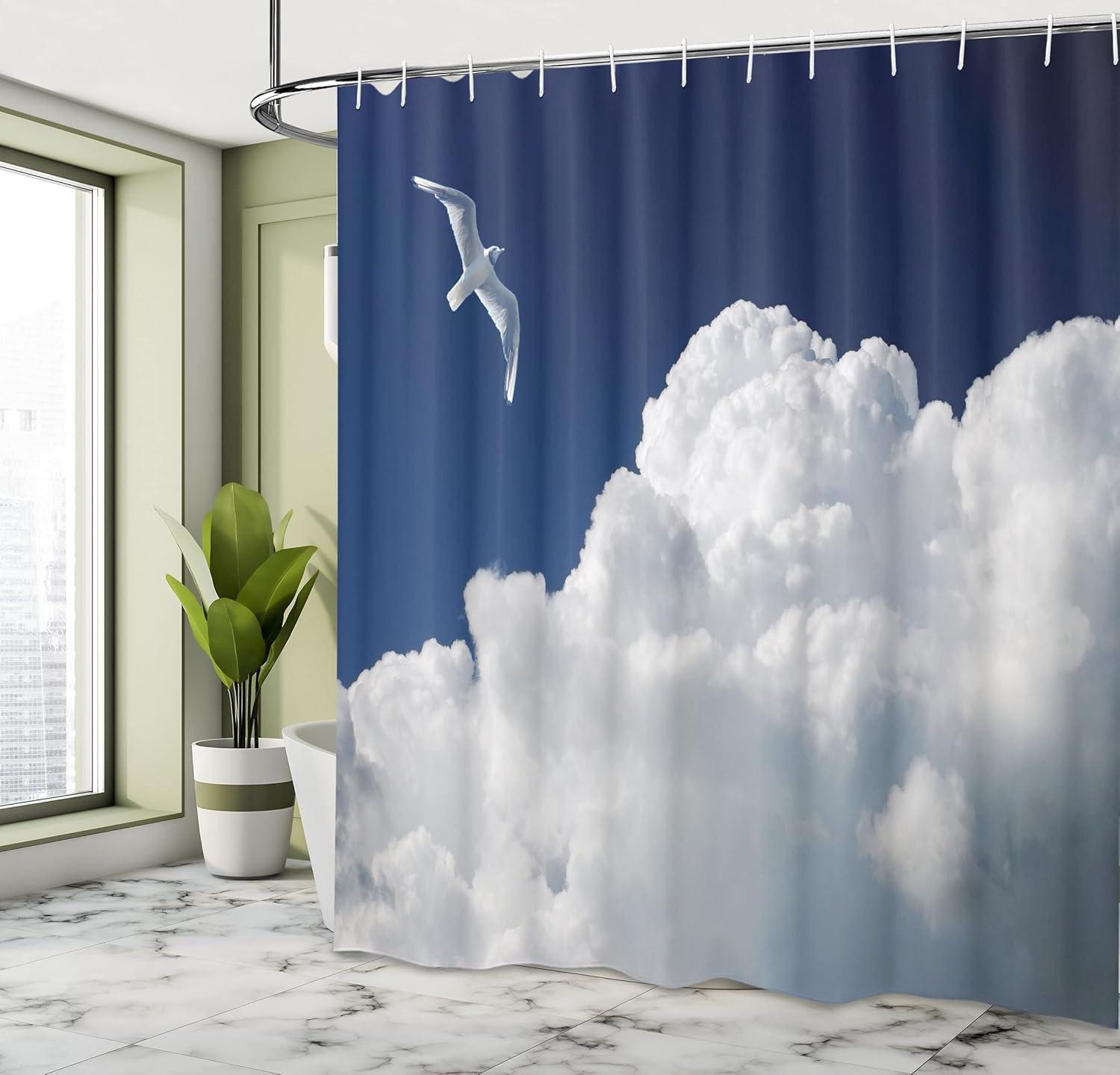 imageAmbesonne Rose Shower Curtain Romantic Lisianthus Berries as an Arch Marriage Wedding and Gatherings Design in Soft Pastel Colors Cloth Fabric Bathroom Set with Hooks 69 W x 75 L Purple CreamBlue White