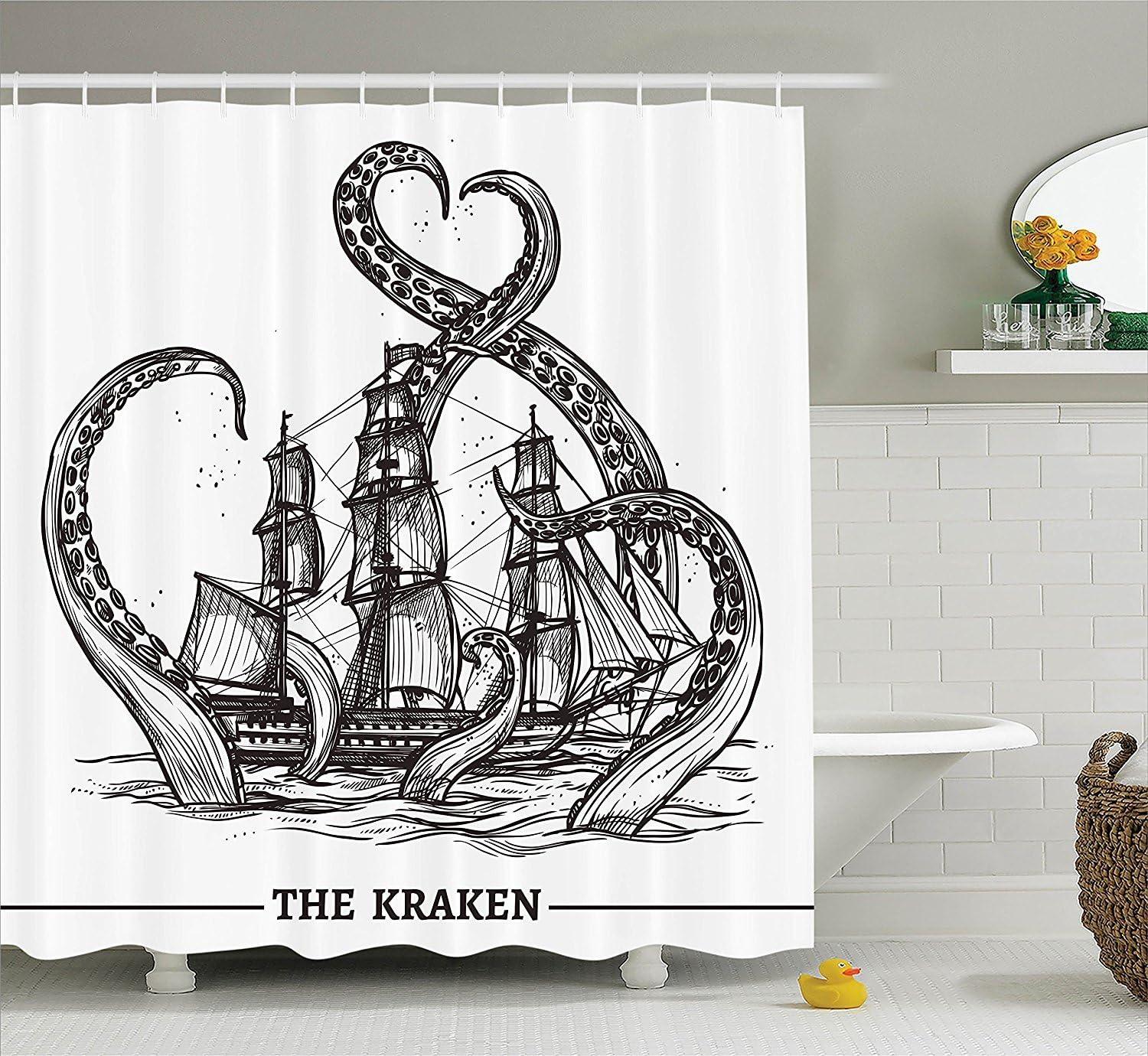 imageAmbesonne Rose Shower Curtain Romantic Lisianthus Berries as an Arch Marriage Wedding and Gatherings Design in Soft Pastel Colors Cloth Fabric Bathroom Set with Hooks 69 W x 75 L Purple CreamGrey White