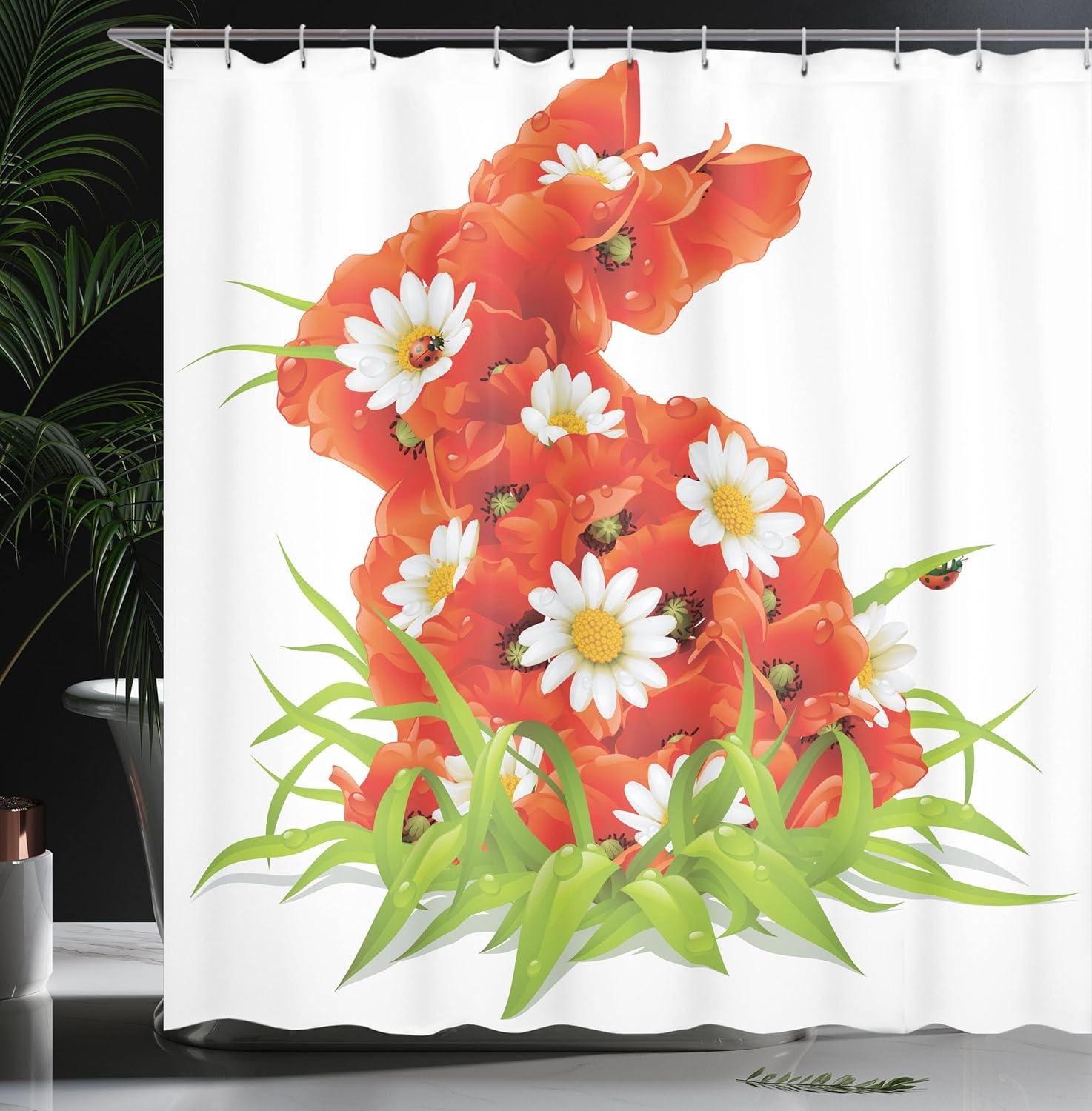 imageAmbesonne Rose Shower Curtain Romantic Lisianthus Berries as an Arch Marriage Wedding and Gatherings Design in Soft Pastel Colors Cloth Fabric Bathroom Set with Hooks 69 W x 75 L Purple CreamRed White Green