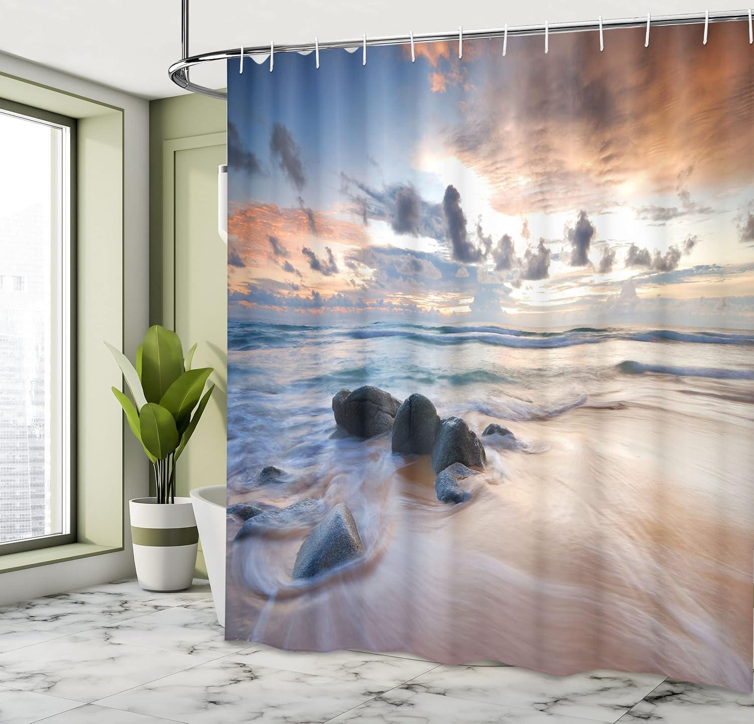 imageAmbesonne Rose Shower Curtain Romantic Lisianthus Berries as an Arch Marriage Wedding and Gatherings Design in Soft Pastel Colors Cloth Fabric Bathroom Set with Hooks 69 W x 75 L Purple CreamIvory Blue