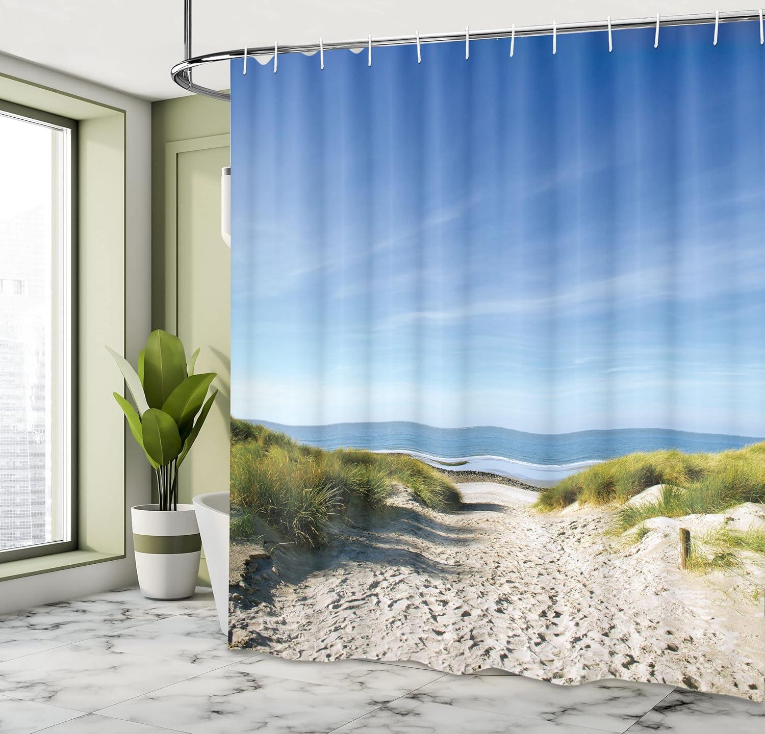 imageAmbesonne Rose Shower Curtain Romantic Lisianthus Berries as an Arch Marriage Wedding and Gatherings Design in Soft Pastel Colors Cloth Fabric Bathroom Set with Hooks 69 W x 75 L Purple CreamBrown Sky