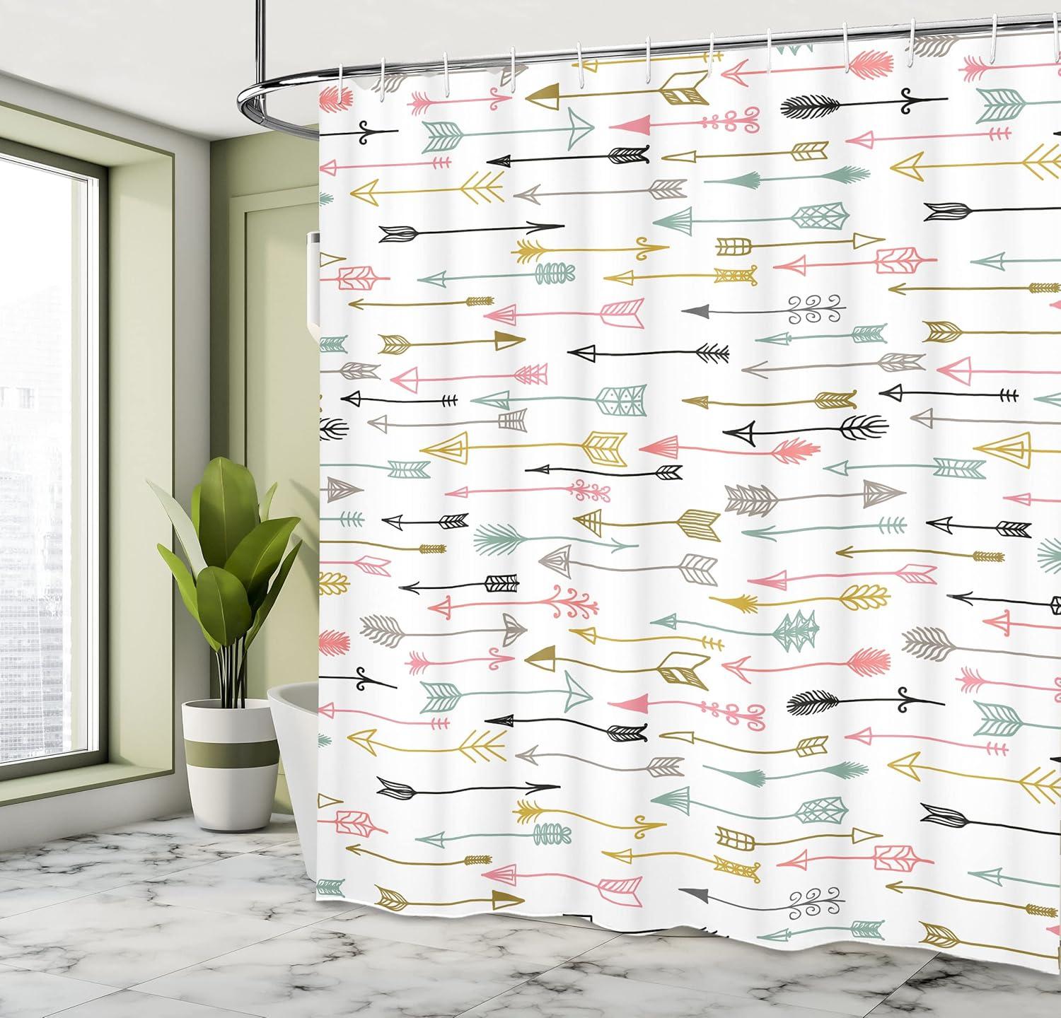 imageAmbesonne Rose Shower Curtain Romantic Lisianthus Berries as an Arch Marriage Wedding and Gatherings Design in Soft Pastel Colors Cloth Fabric Bathroom Set with Hooks 69 W x 75 L Purple CreamWhite Multicolor