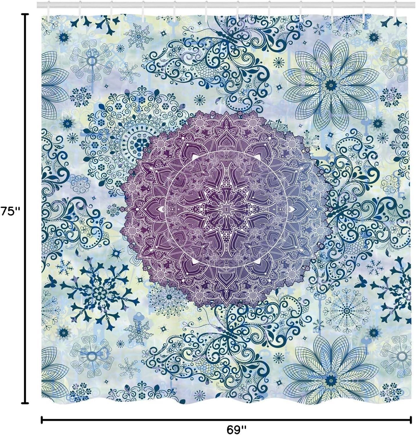 imageAmbesonne Rose Shower Curtain Romantic Lisianthus Berries as an Arch Marriage Wedding and Gatherings Design in Soft Pastel Colors Cloth Fabric Bathroom Set with Hooks 69 W x 75 L Purple CreamPurple Blue