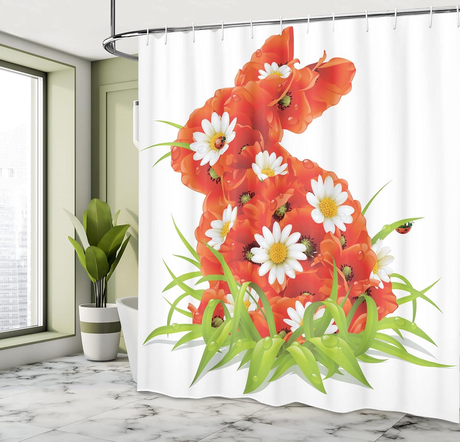 imageAmbesonne Rose Shower Curtain Romantic Lisianthus Berries as an Arch Marriage Wedding and Gatherings Design in Soft Pastel Colors Cloth Fabric Bathroom Set with Hooks 69 W x 75 L Purple CreamRed White Green