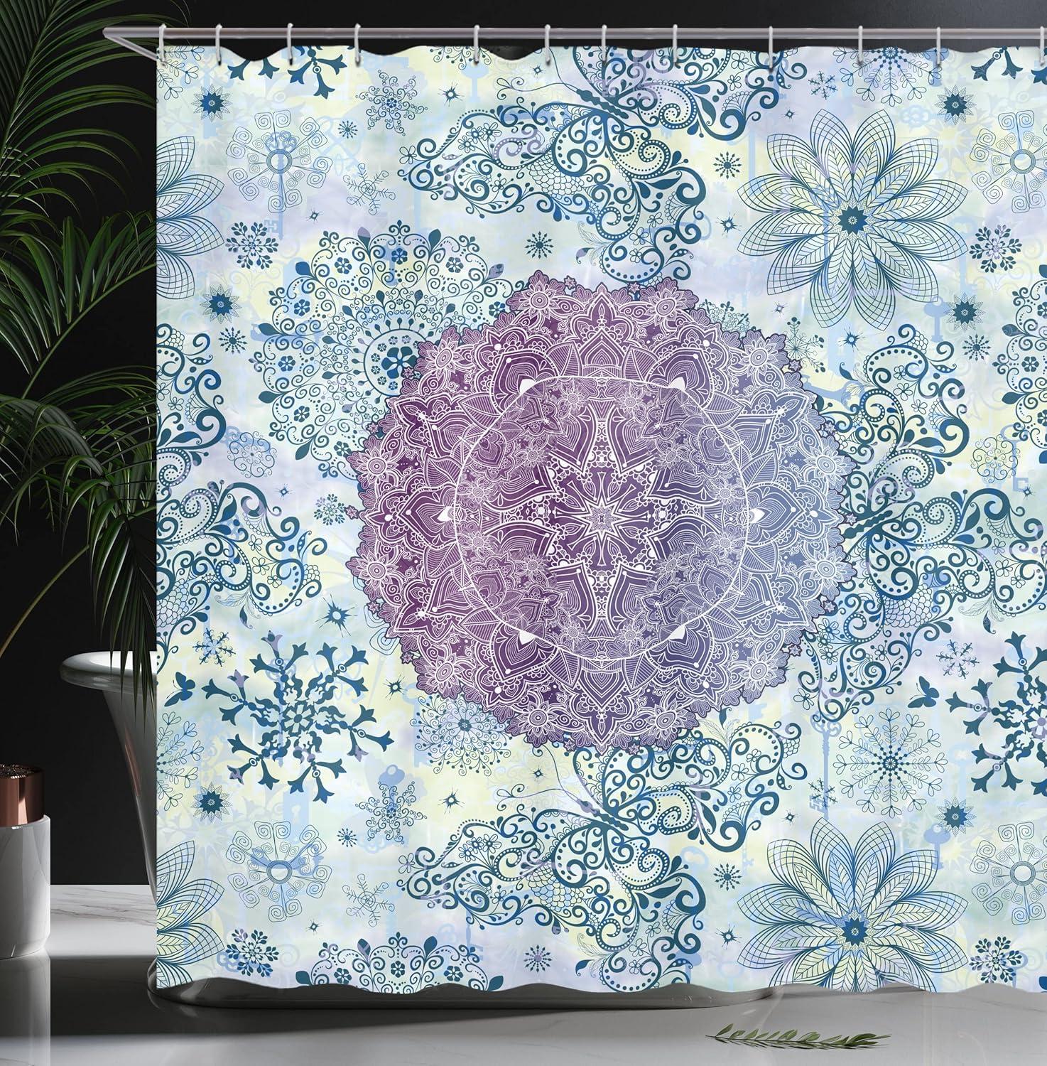 imageAmbesonne Rose Shower Curtain Romantic Lisianthus Berries as an Arch Marriage Wedding and Gatherings Design in Soft Pastel Colors Cloth Fabric Bathroom Set with Hooks 69 W x 75 L Purple CreamPurple Blue
