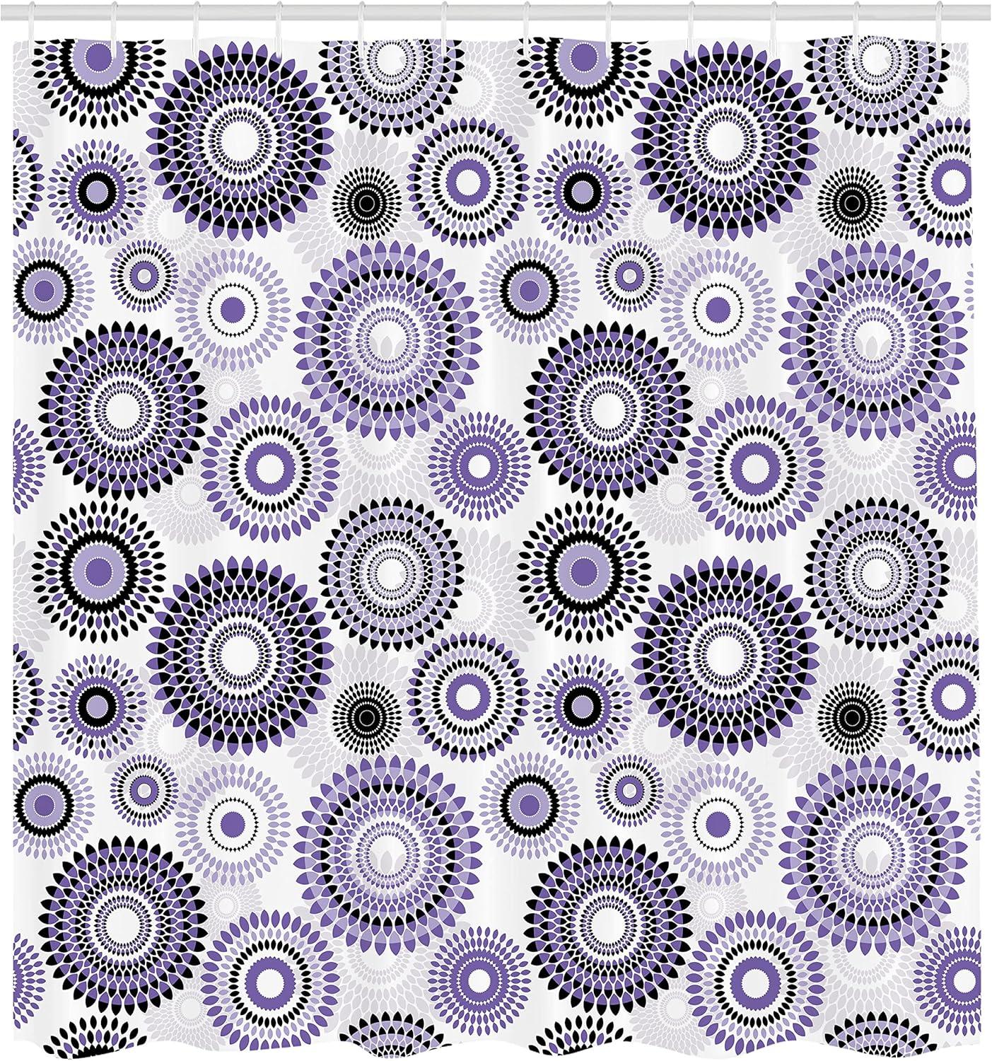 imageAmbesonne Rose Shower Curtain Romantic Lisianthus Berries as an Arch Marriage Wedding and Gatherings Design in Soft Pastel Colors Cloth Fabric Bathroom Set with Hooks 69 W x 75 L Purple CreamPurple White
