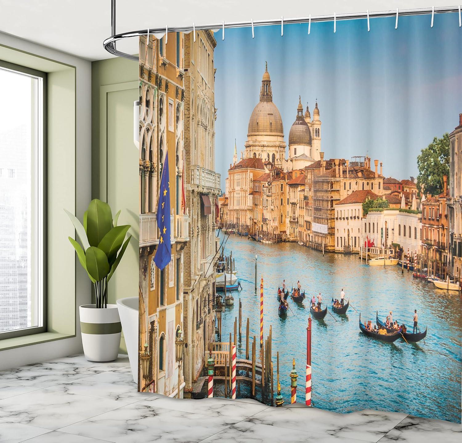 imageAmbesonne Rose Shower Curtain Romantic Lisianthus Berries as an Arch Marriage Wedding and Gatherings Design in Soft Pastel Colors Cloth Fabric Bathroom Set with Hooks 69 W x 75 L Purple CreamBlue Tan