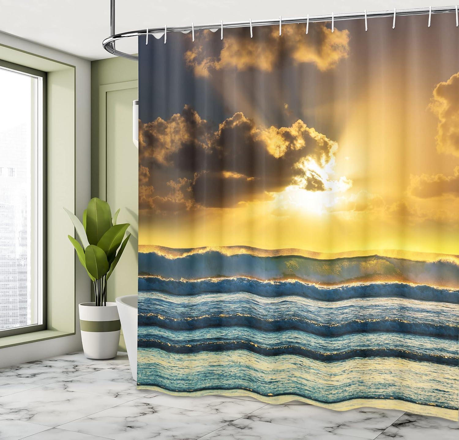 imageAmbesonne Rose Shower Curtain Romantic Lisianthus Berries as an Arch Marriage Wedding and Gatherings Design in Soft Pastel Colors Cloth Fabric Bathroom Set with Hooks 69 W x 75 L Purple CreamBlue Yellow