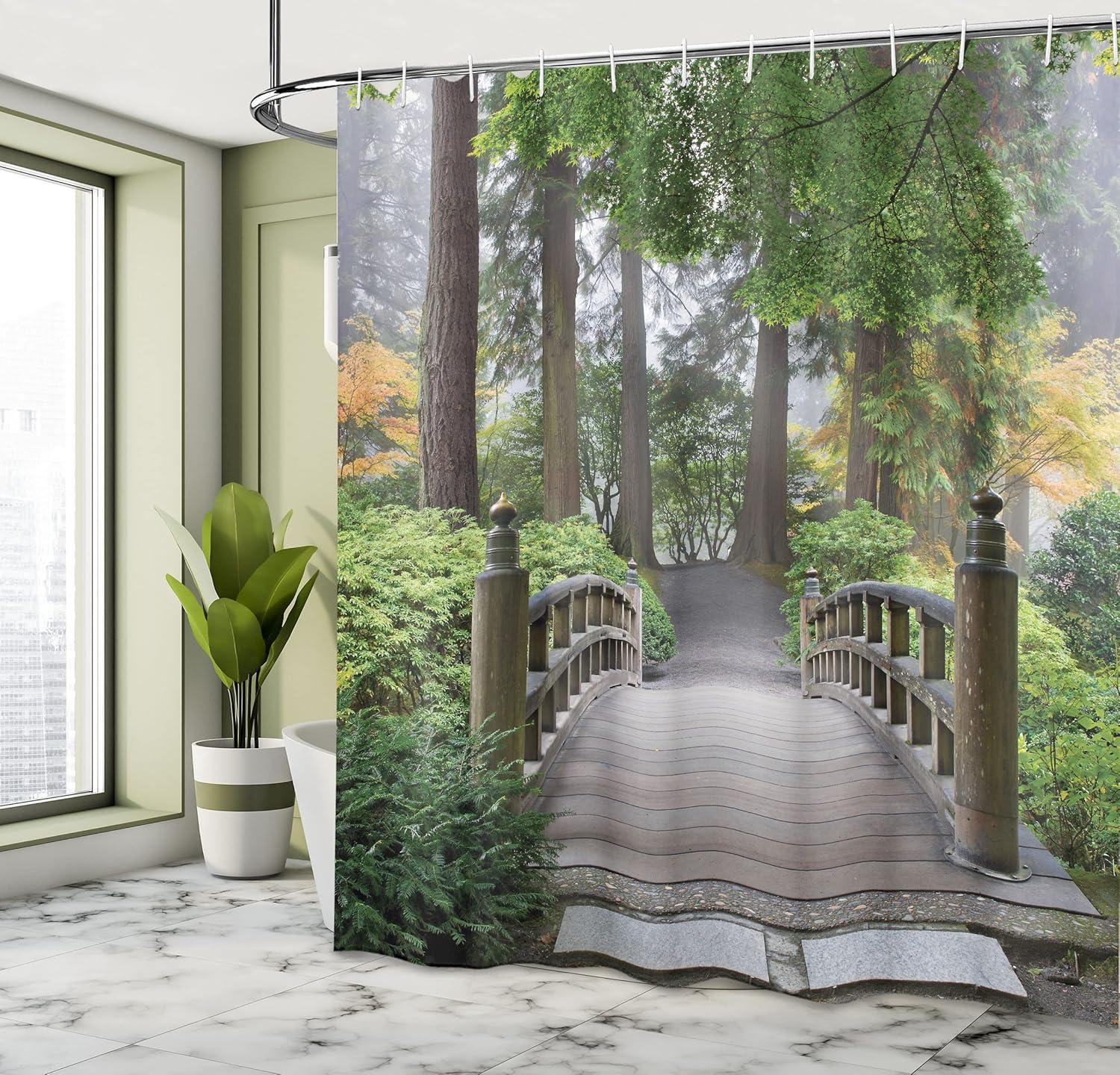 imageAmbesonne Rose Shower Curtain Romantic Lisianthus Berries as an Arch Marriage Wedding and Gatherings Design in Soft Pastel Colors Cloth Fabric Bathroom Set with Hooks 69 W x 75 L Purple CreamTaupe Green
