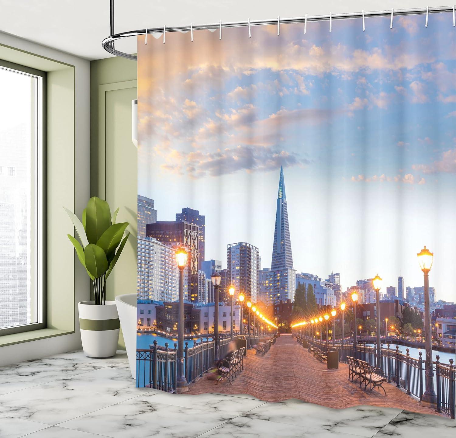 imageAmbesonne Rose Shower Curtain Romantic Lisianthus Berries as an Arch Marriage Wedding and Gatherings Design in Soft Pastel Colors Cloth Fabric Bathroom Set with Hooks 69 W x 75 L Purple CreamBlue Gray