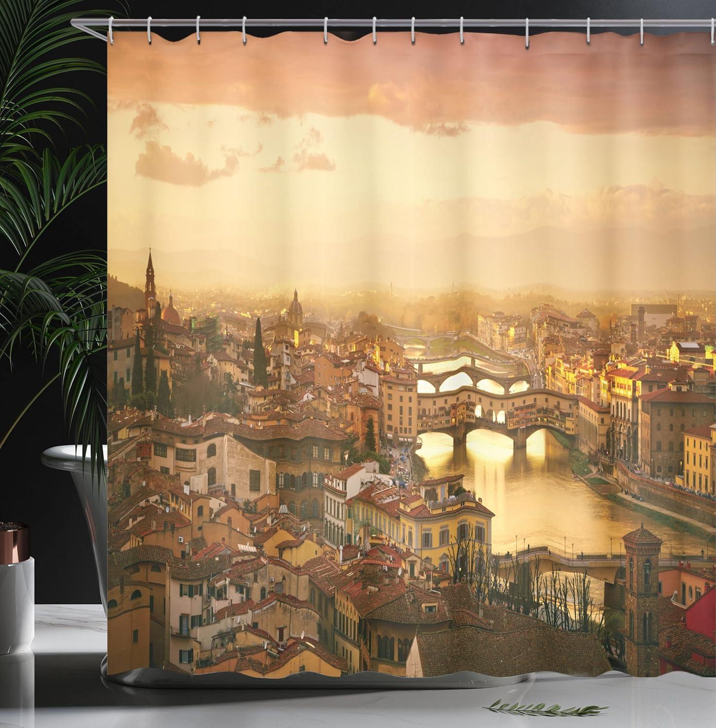 imageAmbesonne Rose Shower Curtain Romantic Lisianthus Berries as an Arch Marriage Wedding and Gatherings Design in Soft Pastel Colors Cloth Fabric Bathroom Set with Hooks 69 W x 75 L Purple CreamBrown Marigold